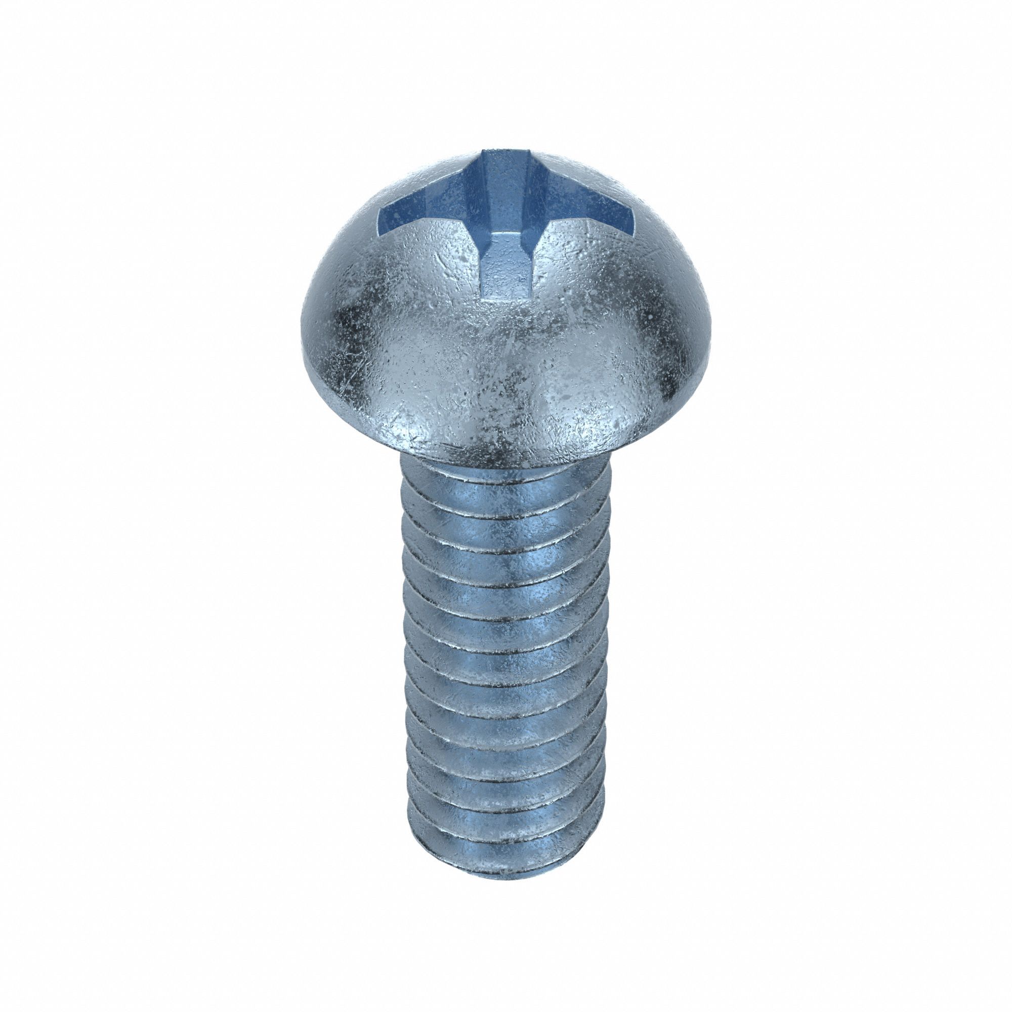 Machine Screw: #10-24 Thread Size, 2 in Lg, Steel, Zinc-Plated, Round, Phillips, 100 PK