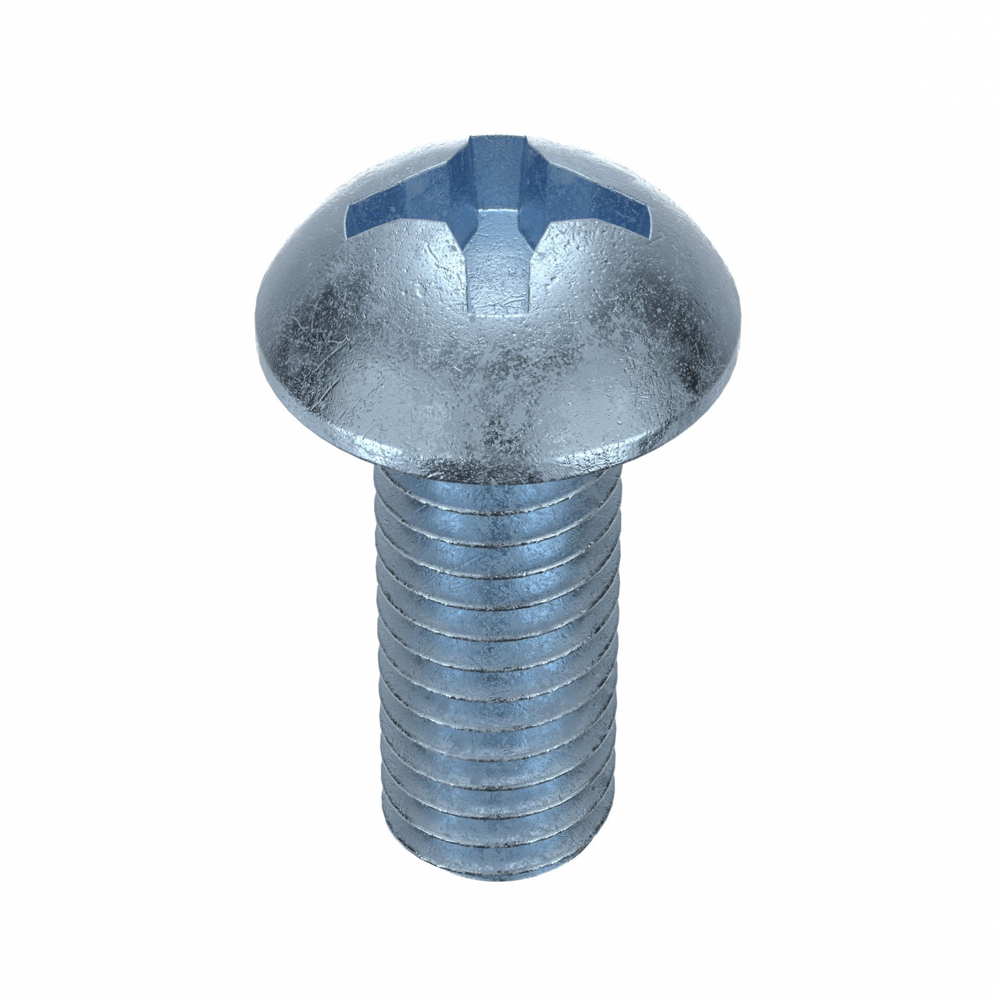 Machine Screw: #10-32 Thread Size, 1/2 in Lg, Steel, Zinc-Plated, Round, Phillips, 100 PK