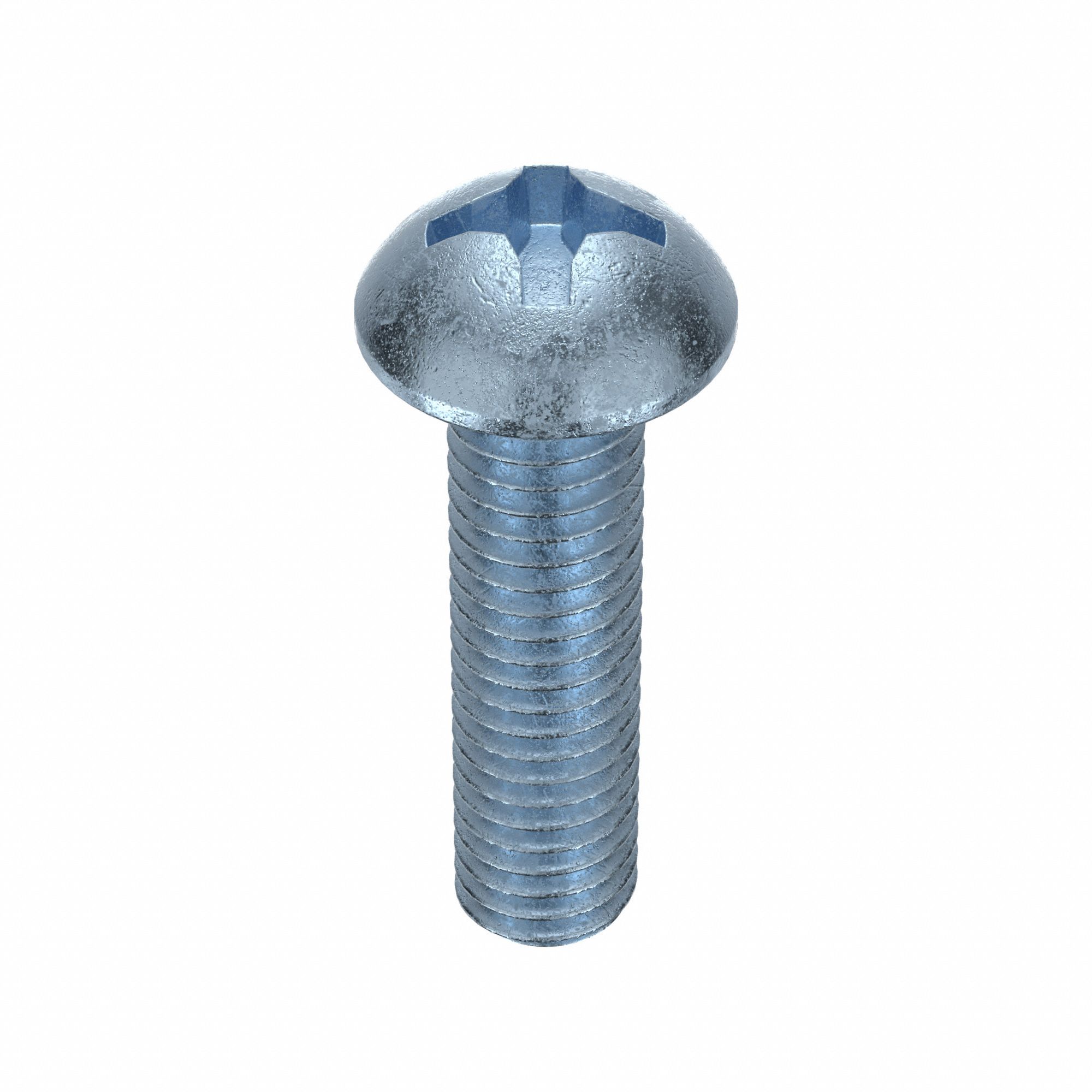 Machine Screw: #10-32 Thread Size, 3/4 in Lg, Steel, Zinc-Plated, Round, Phillips, 100 PK