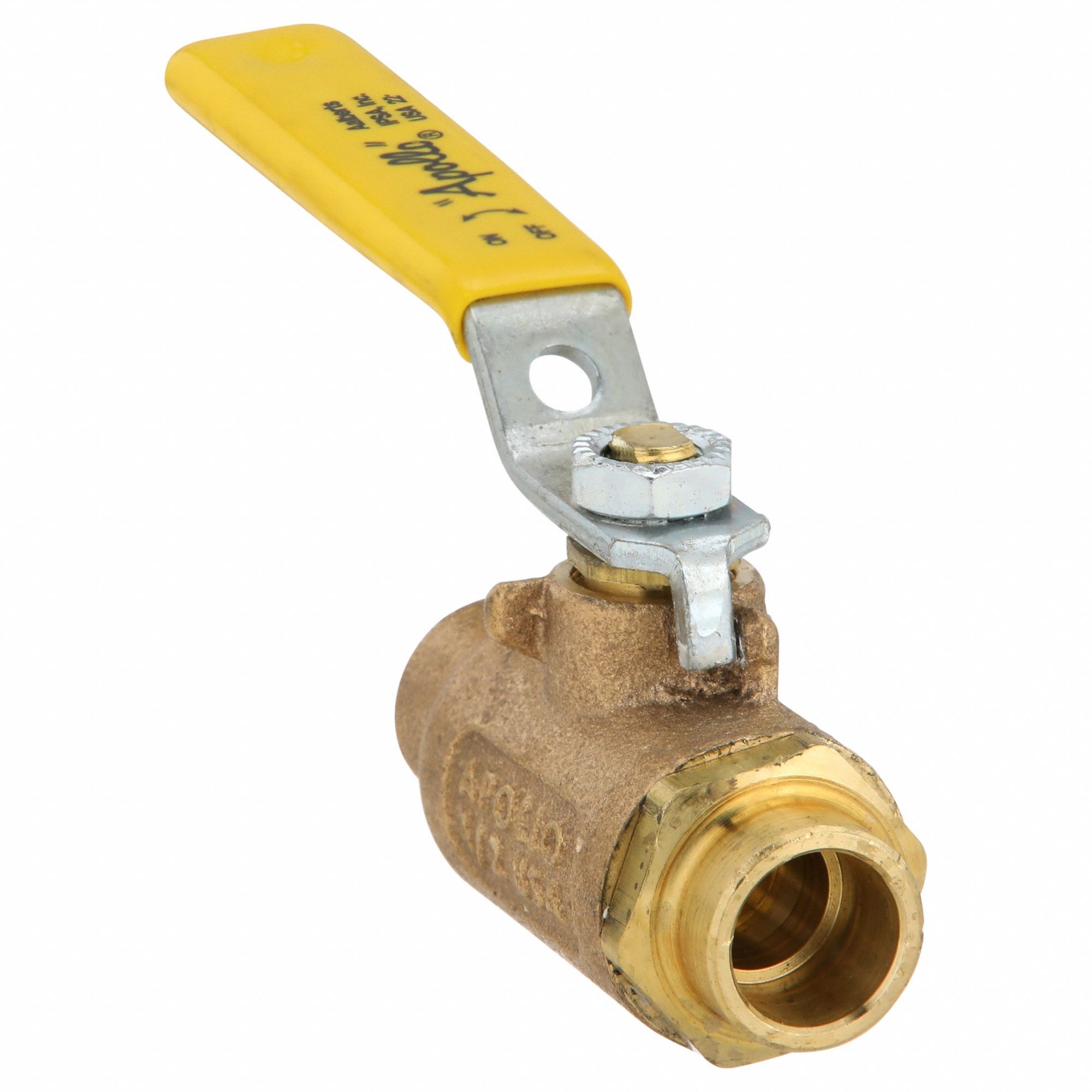 Manual Two-Way Ball Valve: 1/2 in, Bronze, Straight, Sweat x Sweat, Std Port, Two-Piece, PTFE