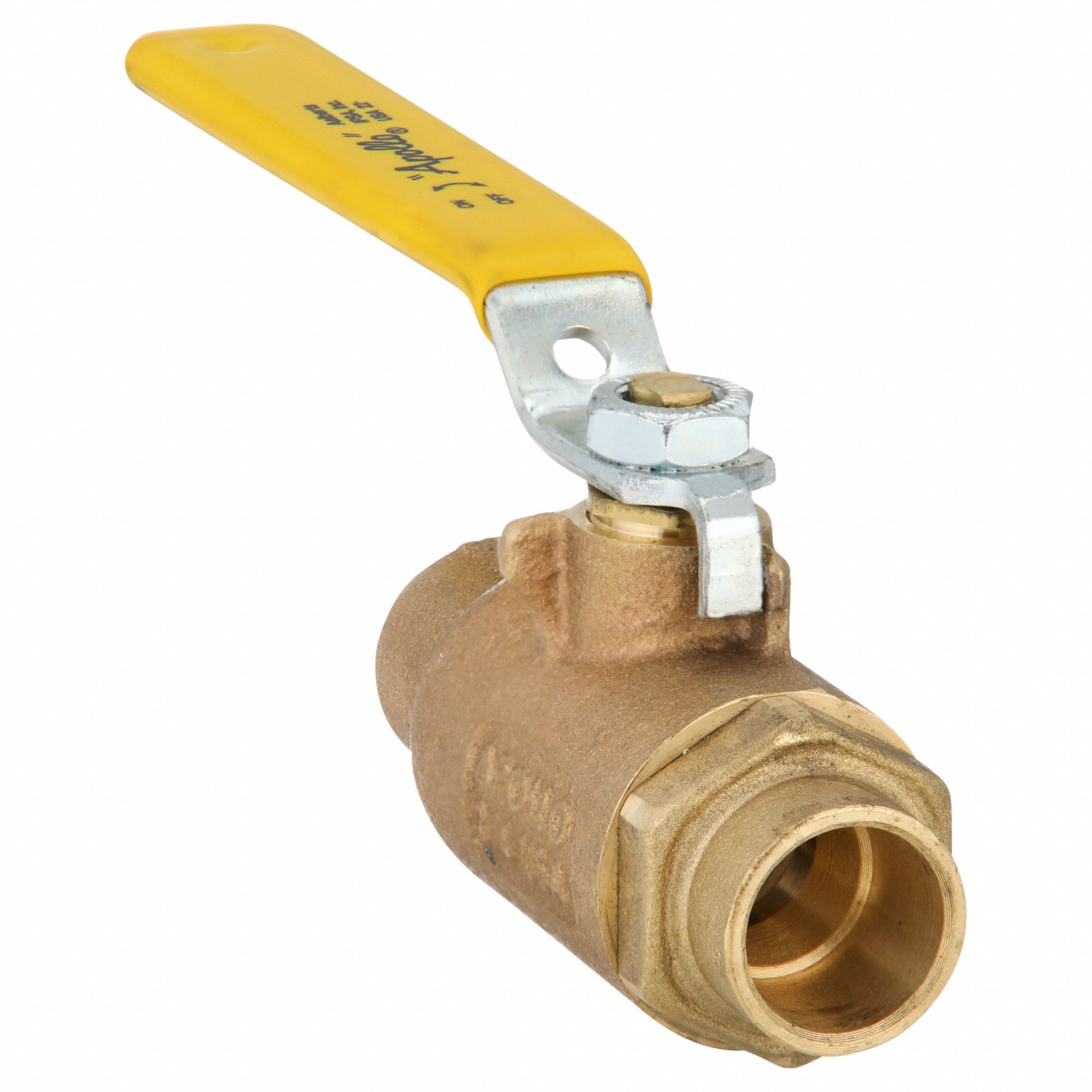 Manual Two-Way Ball Valve: 3/4 in, Bronze, Straight, Sweat x Sweat, Std Port, Two-Piece, PTFE