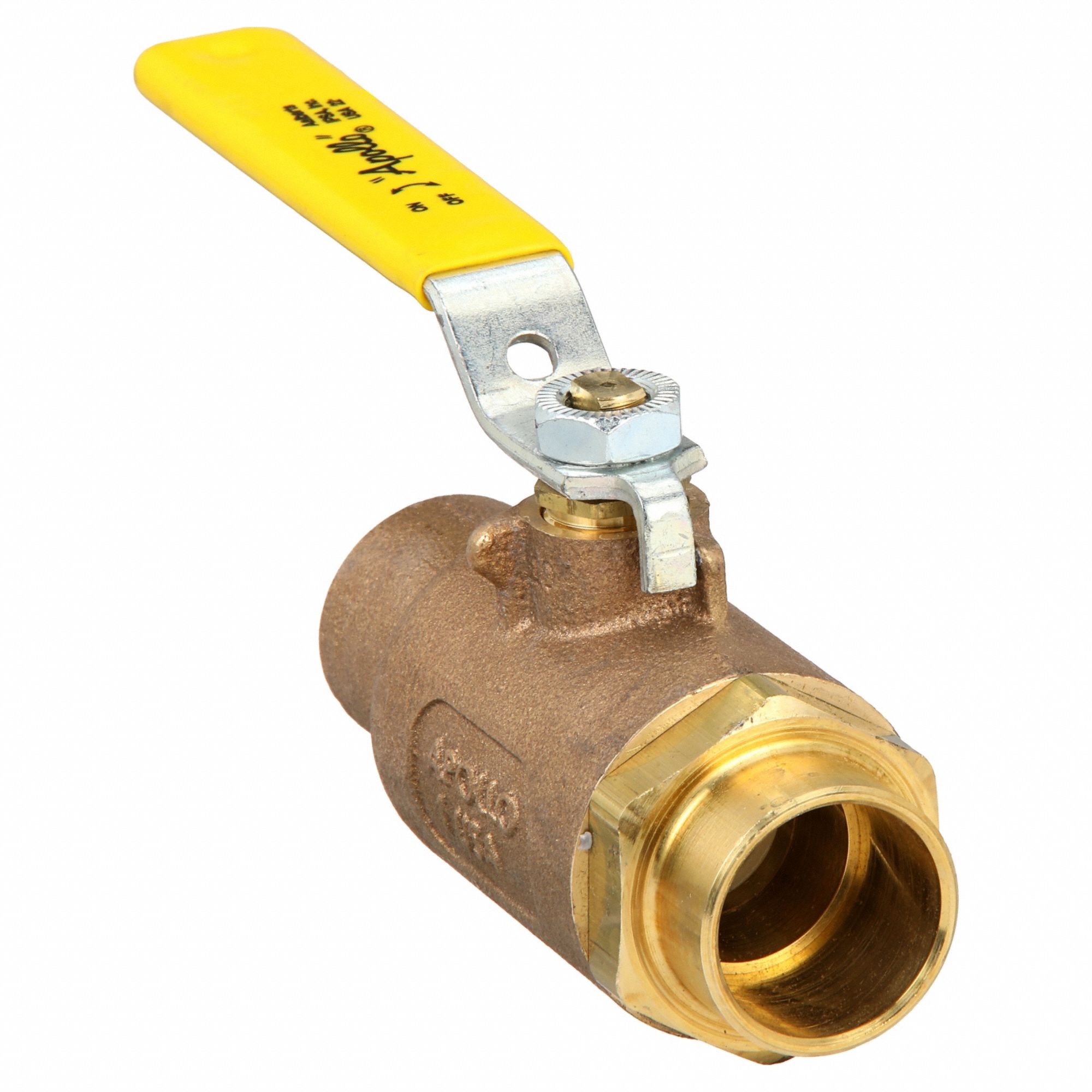 Manual Two-Way Ball Valve: 1 in, Bronze, Straight, Sweat x Sweat, 600 psi Max. Pressure (CWP)