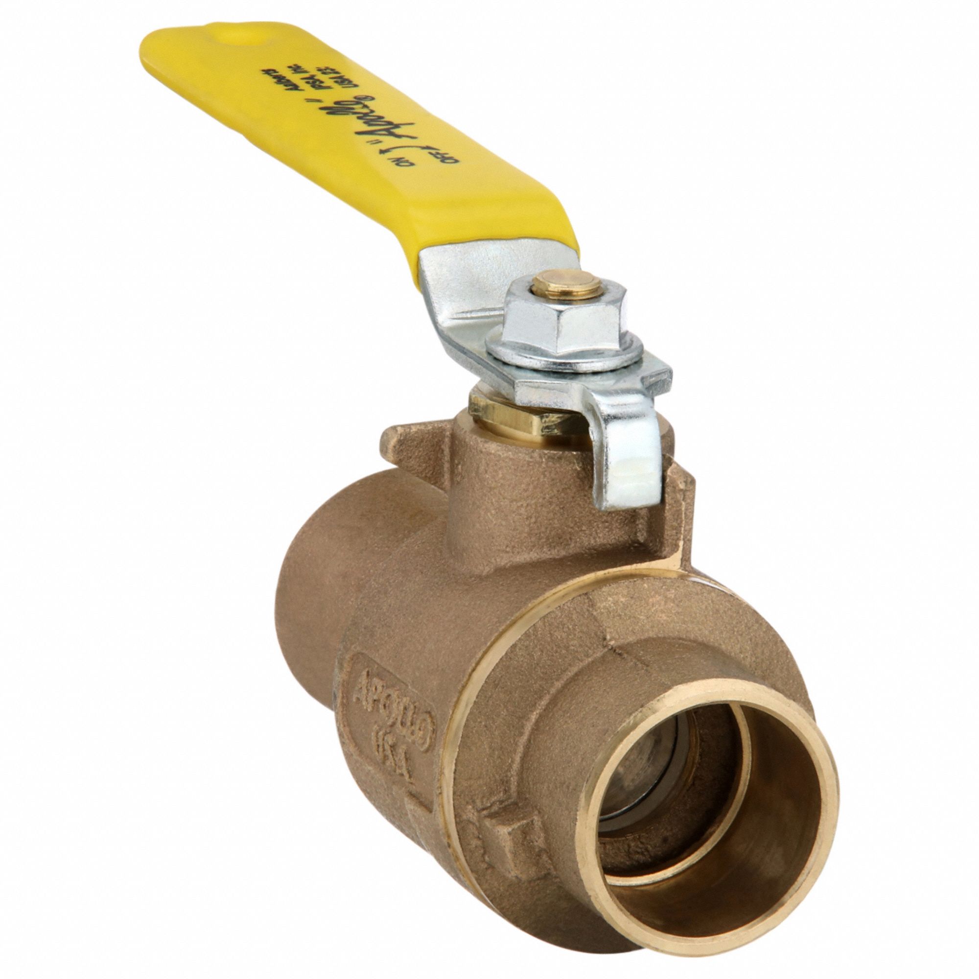 Manual Two-Way Ball Valve: 1 1/4 in, Bronze, Straight, Sweat x Sweat, Std Port, Two-Piece