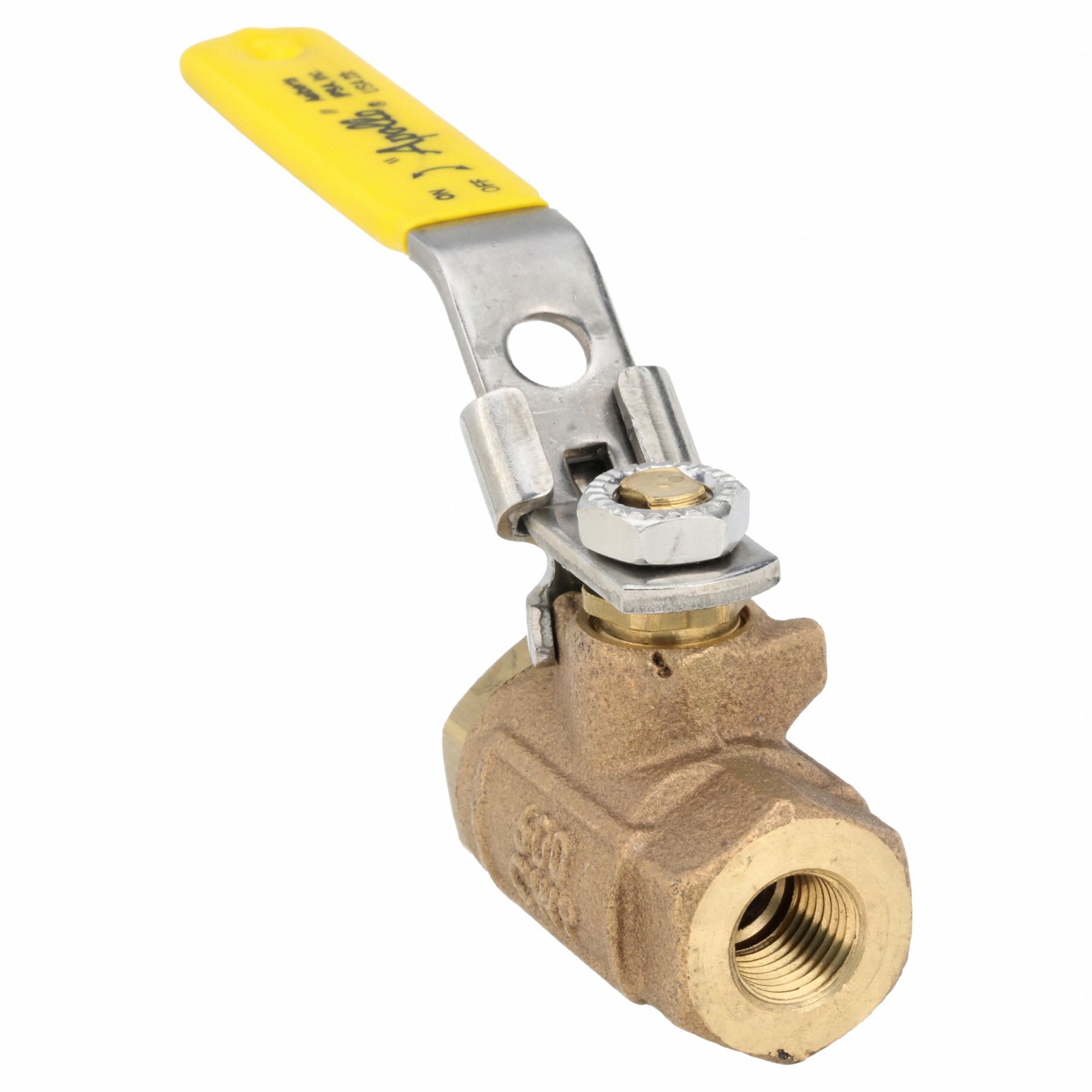 Manual Two-Way Ball Valve: 1/4 in, Bronze, Straight, FNPT x FNPT, 600 psi Max. Pressure (CWP)
