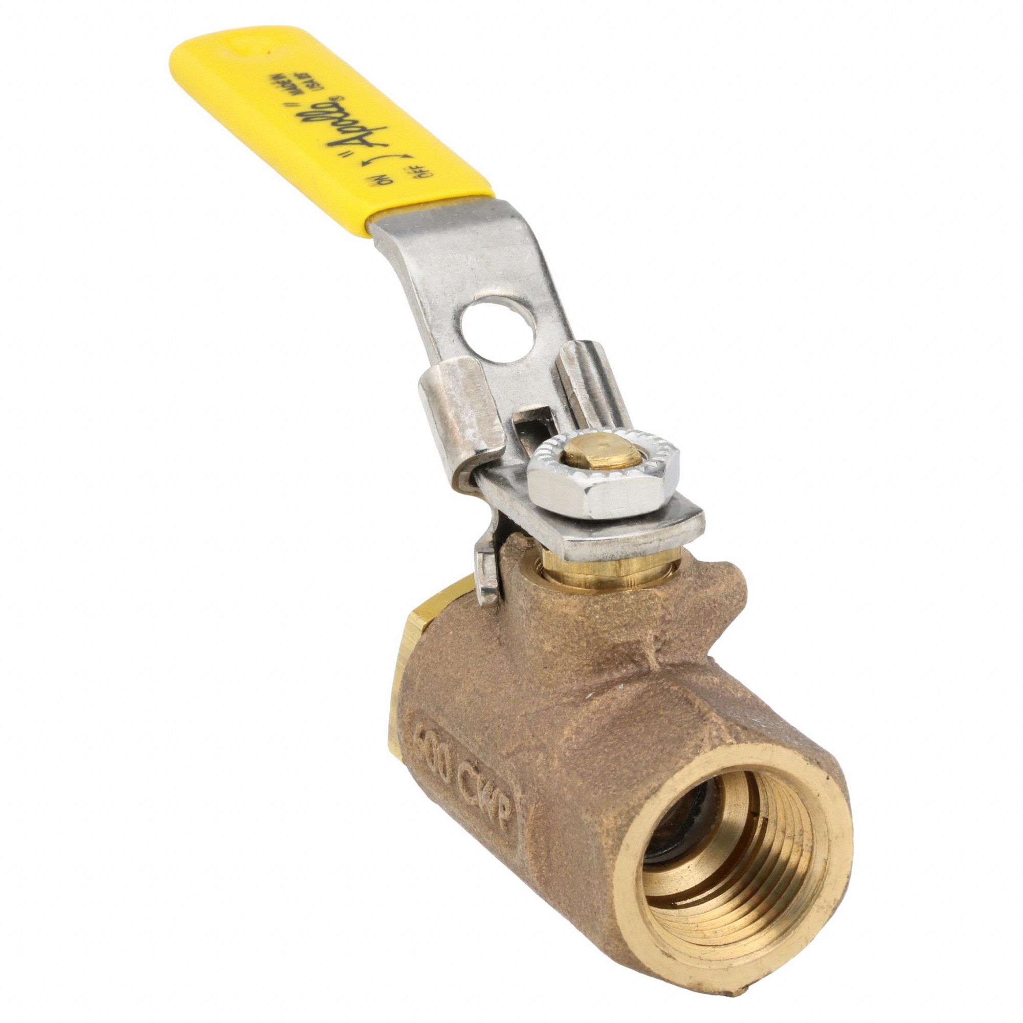 Manual Two-Way Ball Valve: 1/2 in, Bronze, Straight, FNPT x FNPT, 600 psi Max. Pressure (CWP)