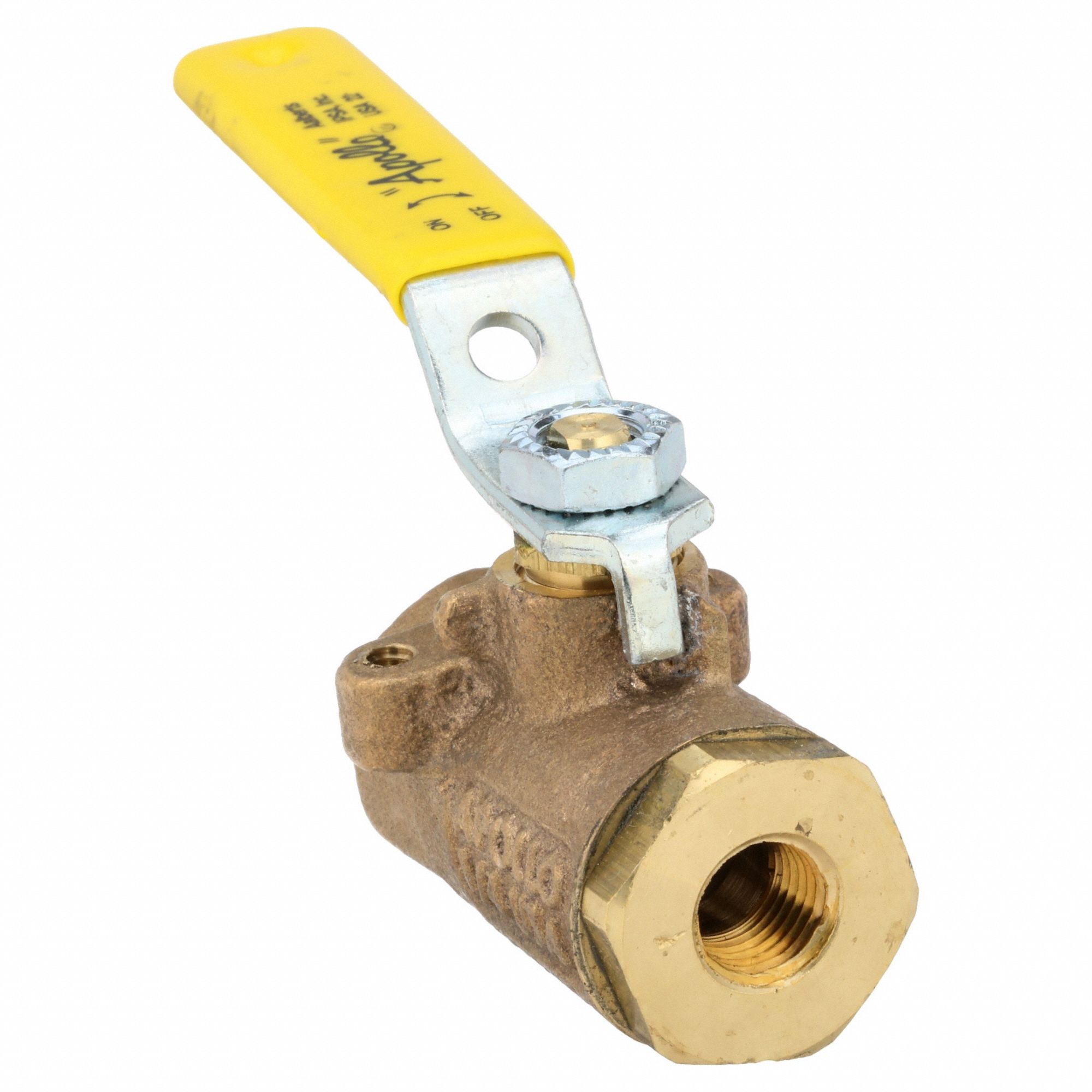 Manual Two-Way Ball Valve: 1/4 in, Bronze, Straight, FNPT x FNPT, 600 psi Max. Pressure (CWP)