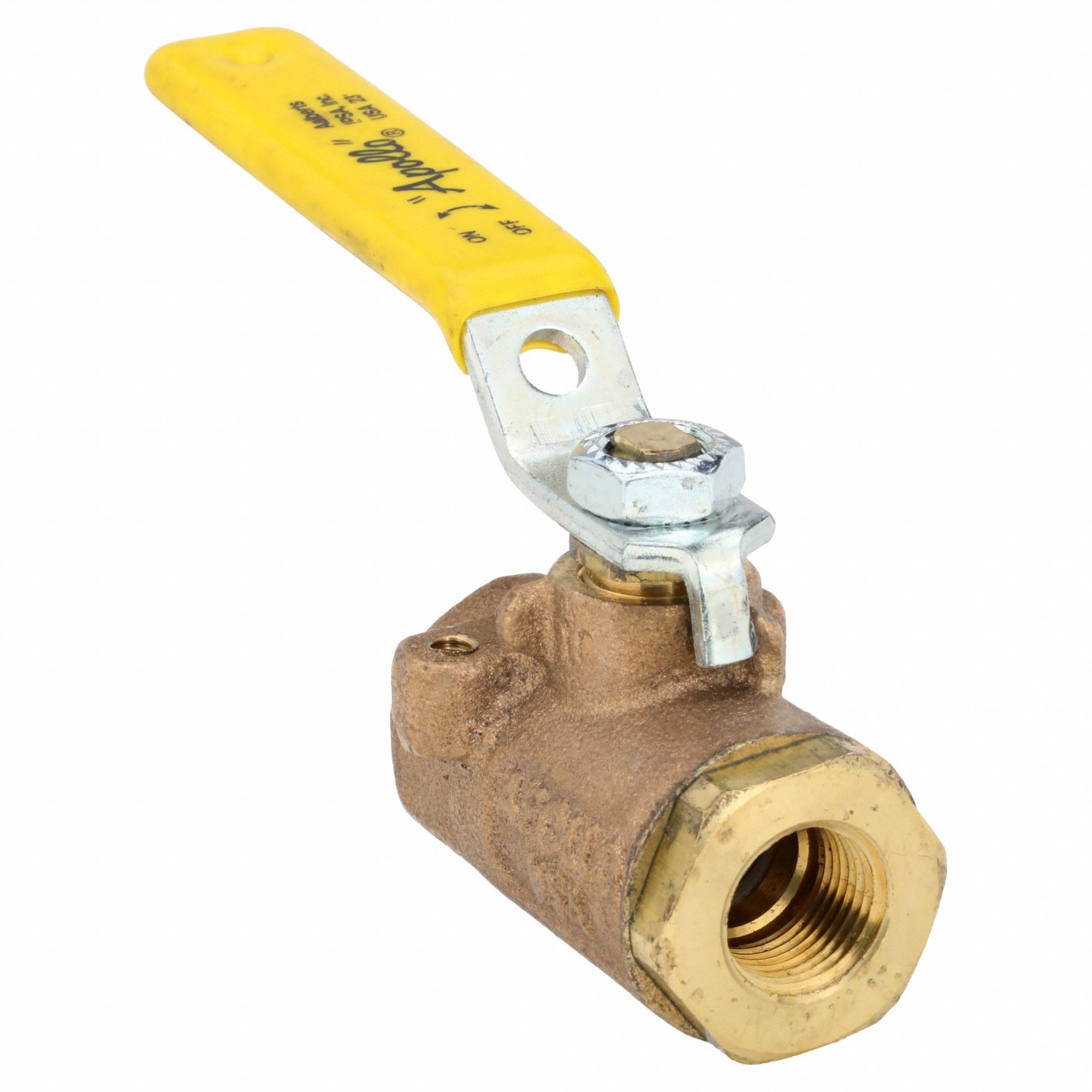 Manual Two-Way Ball Valve: 3/8 in, Bronze, Straight, FNPT x FNPT, 600 psi Max. Pressure (CWP)
