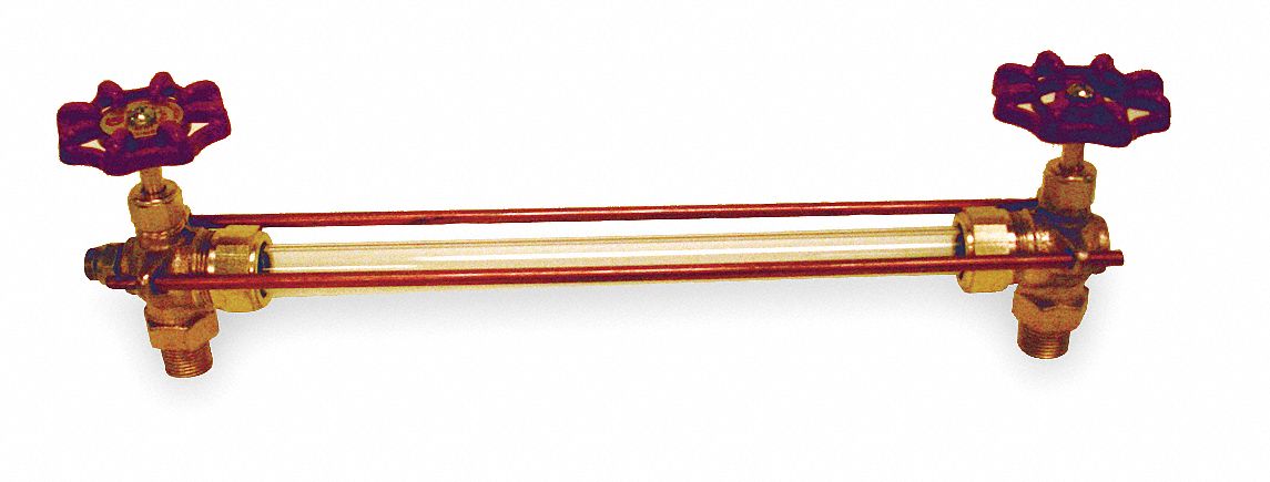 Water Gauge: Bronze, 5/8 in Gauge Glass Dia, 10 in Gauge Glass Lg, 350°F Max. Media Temp, NPT