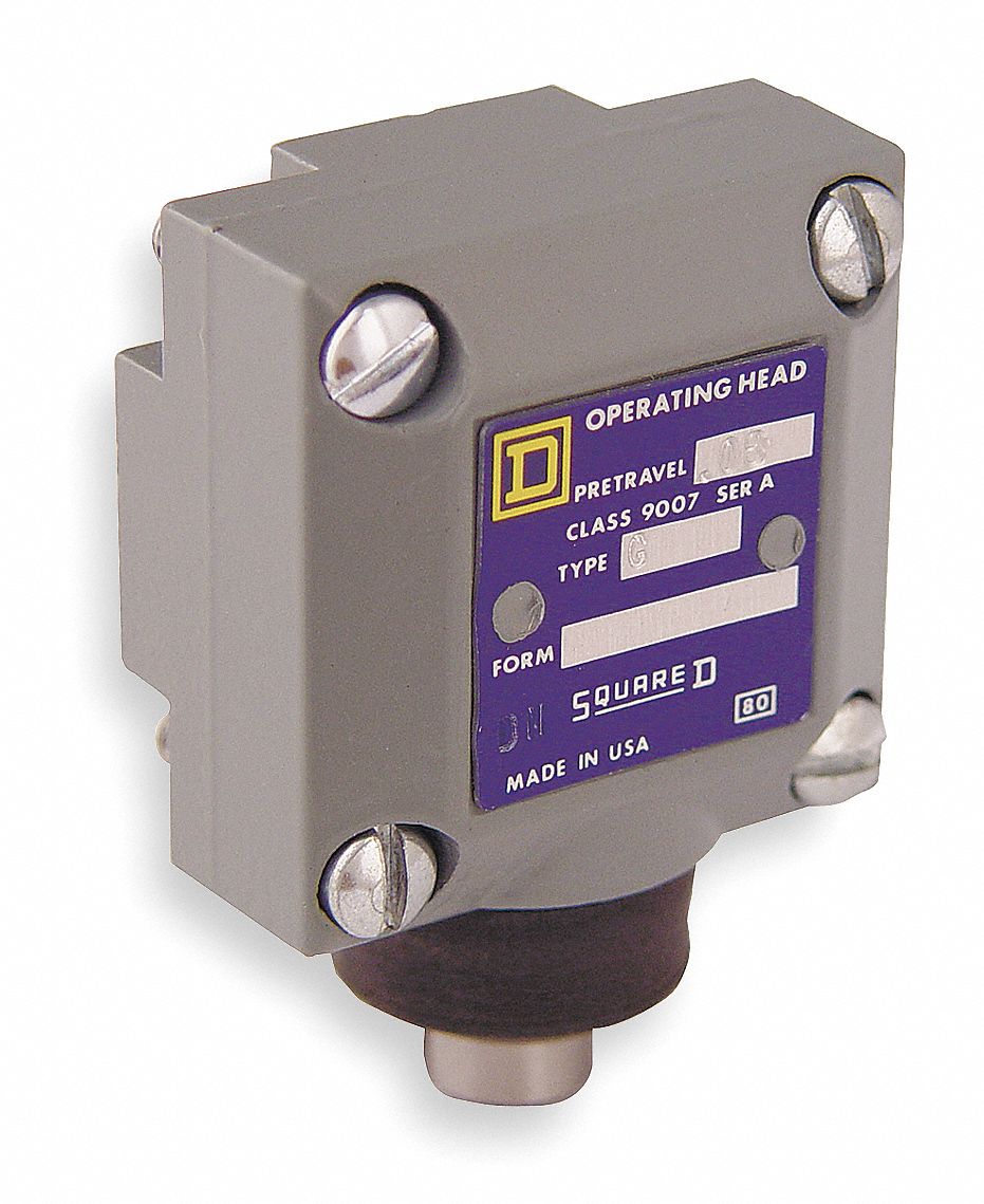 SQUARE D Limit Switch Head, Push Rod Plunger, Top, 0.69 in Actuator