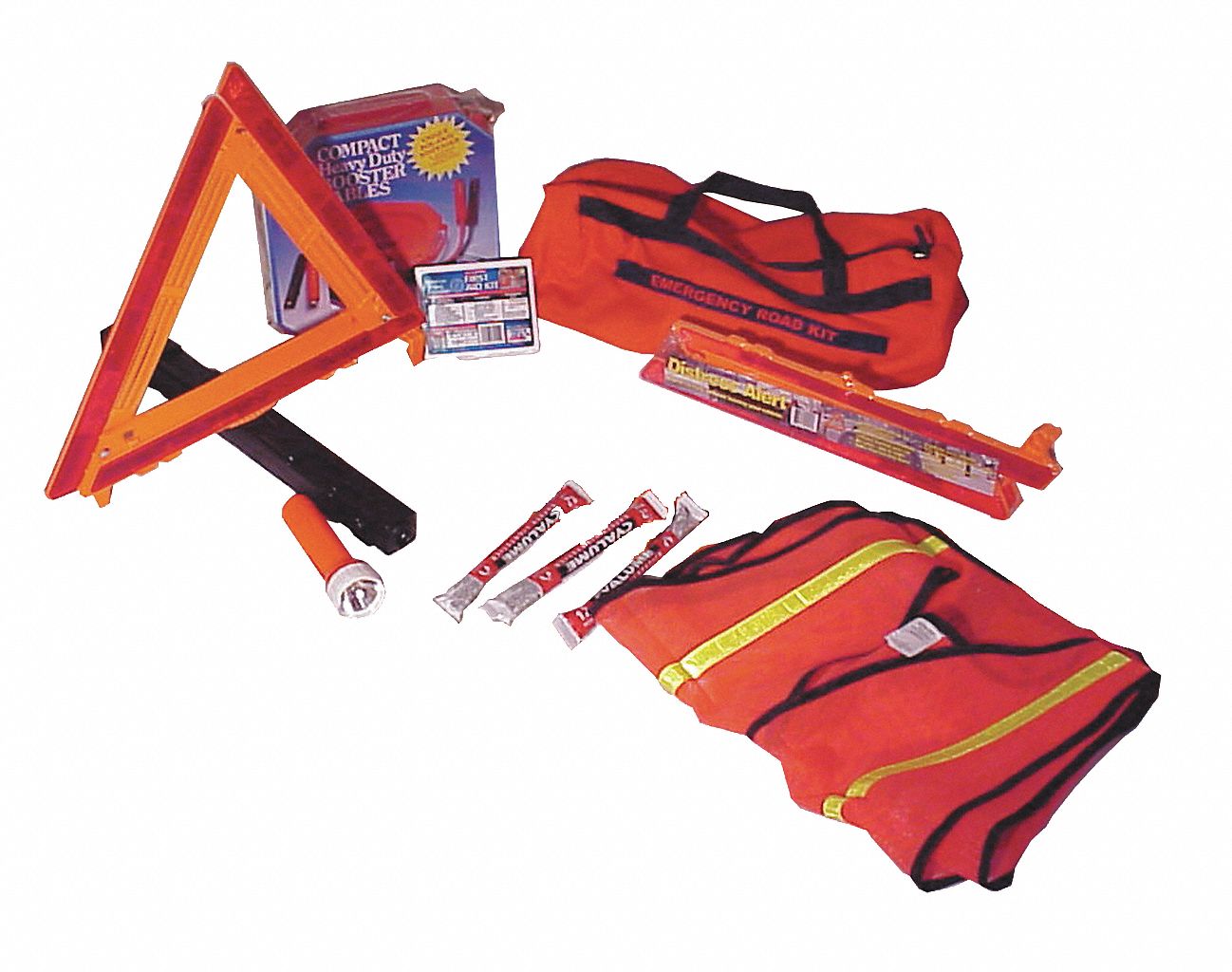 Roadside Emergency Kit w/ Warning Triangle 12 Pieces Grainger