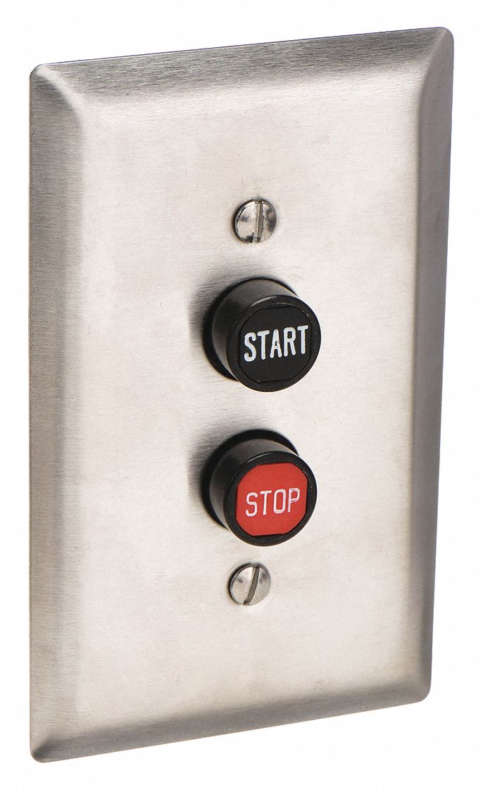 CONTROL STATION, 2 PUSH BUTTONS, 0 PILOT LIGHTS, 1NO/1NC, START/STOP
