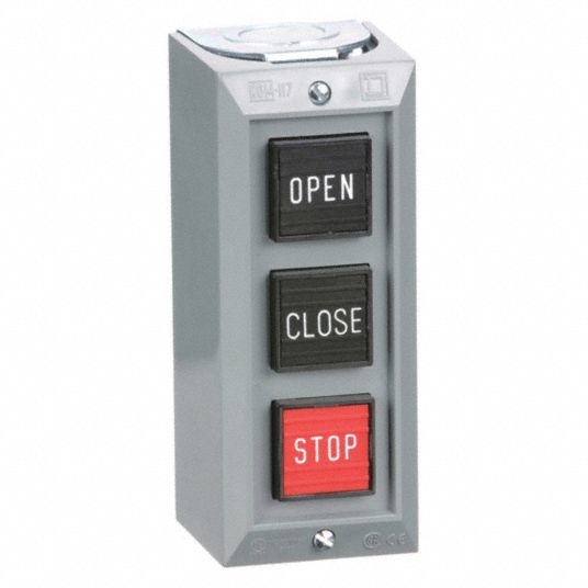 SQUARE D Push Button Control Station, 2NO/3NC, Open/Close/Stop, Push