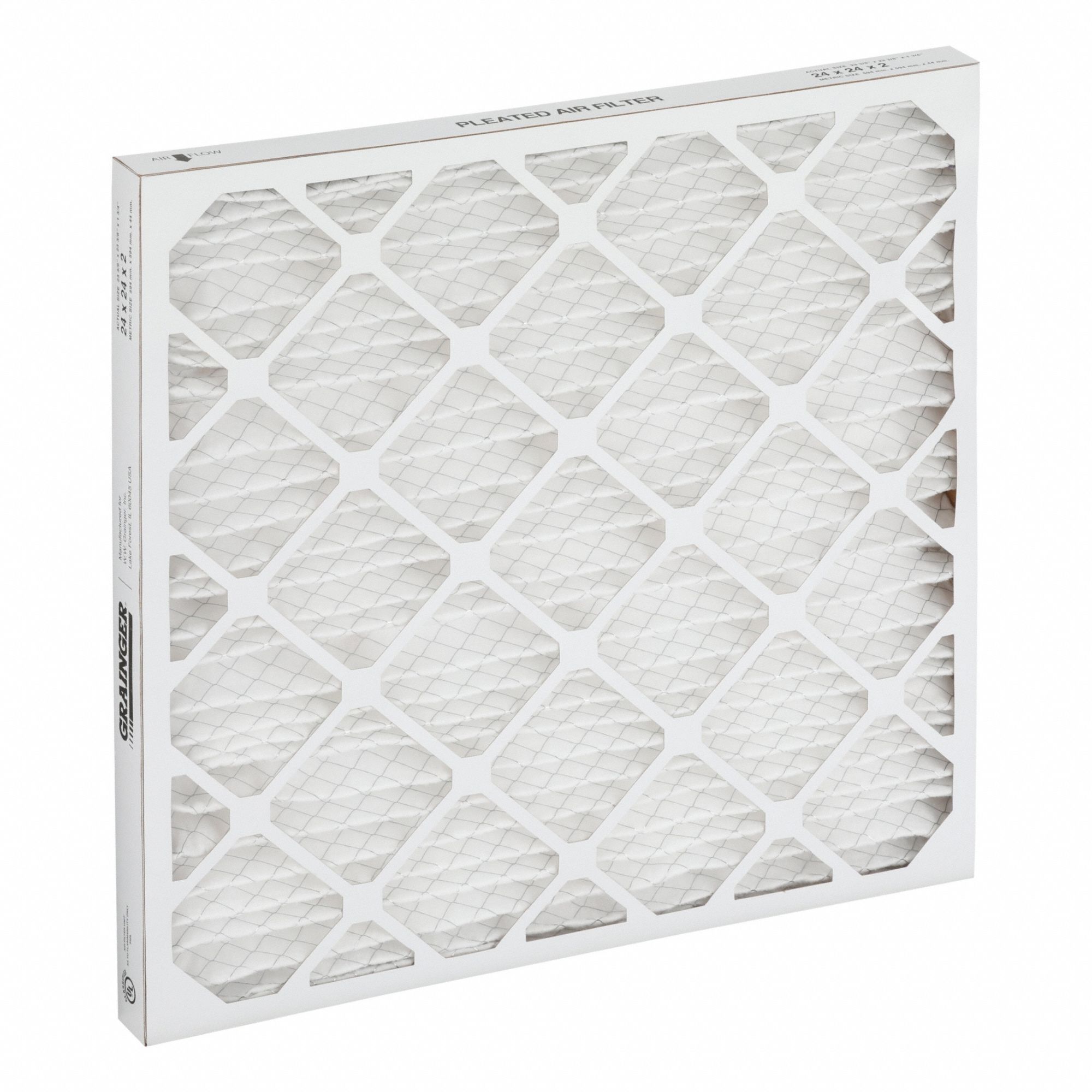 Pleated Air Filter: 24 in x 24 in x 2 in, MERV 13, LEED/Green