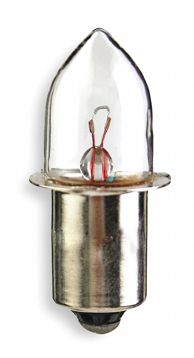 INCANDESCENT BULB, SINGLE CONTACT MINIATURE FLANGED (P13.5S), (B) BULLET, PR3, 10 PK