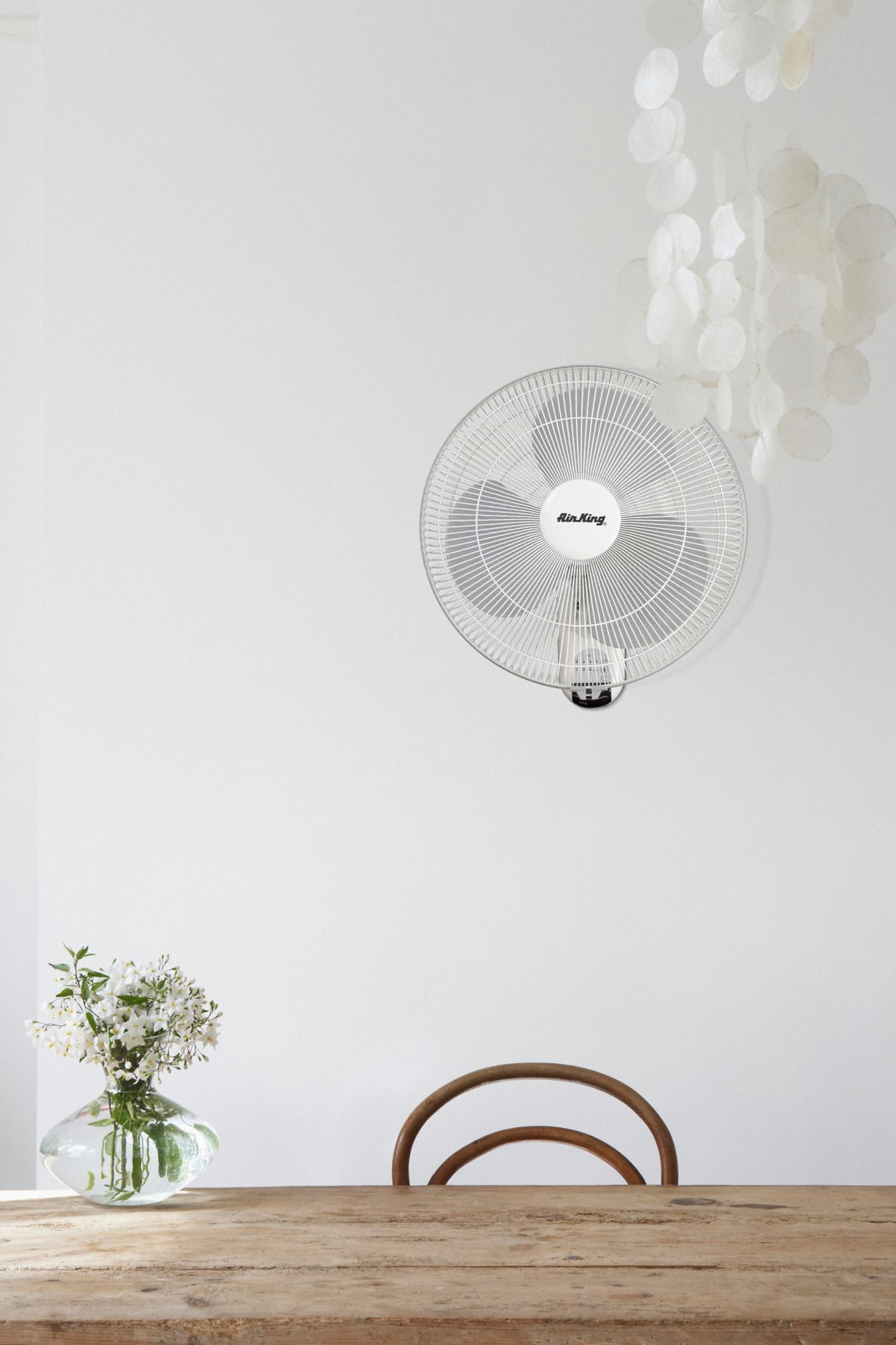 AIR KING Wall Mount Fan 16 in Blade Dia, Oscillating, 3 Speeds, 1140