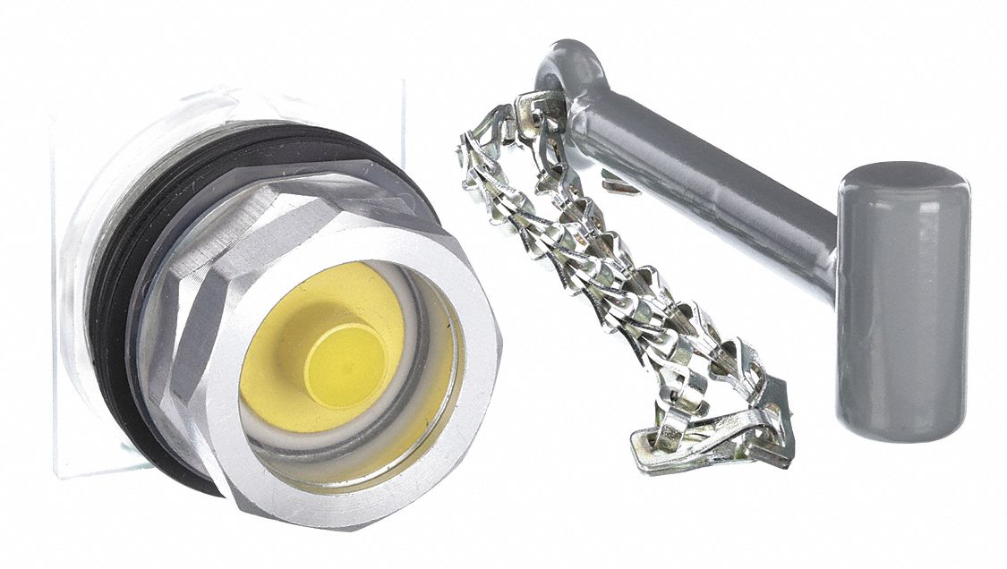 Emergency Stop Push Button: Yellow, 30 mm Mounting Size, Metallic, Maintained