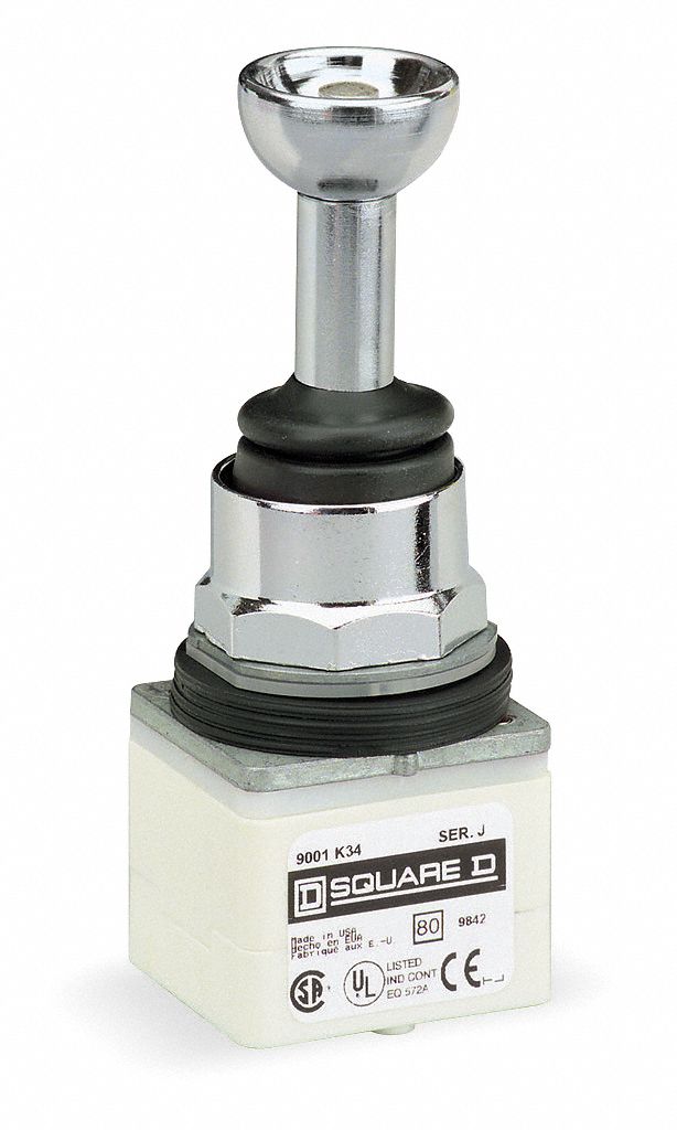 Joystick: Vertical and Horizontal Operation, 4 Positions, Momentary, Latching