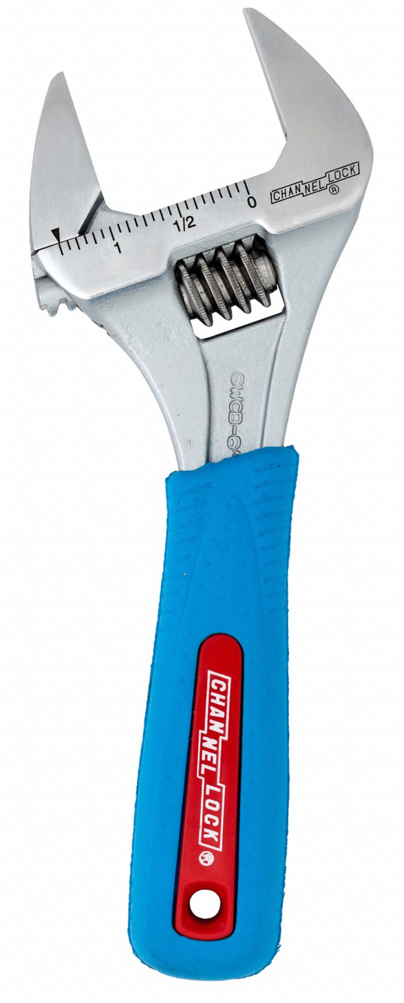 CHANNELLOCK Adjustable Wrench, Alloy Steel, Chrome, 6 in, Jaw Capacity