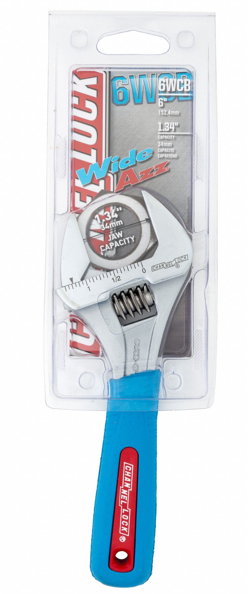 CHANNELLOCK Adjustable Wrench Alloy Steel, Chrome, 6 in Overall Lg, 1