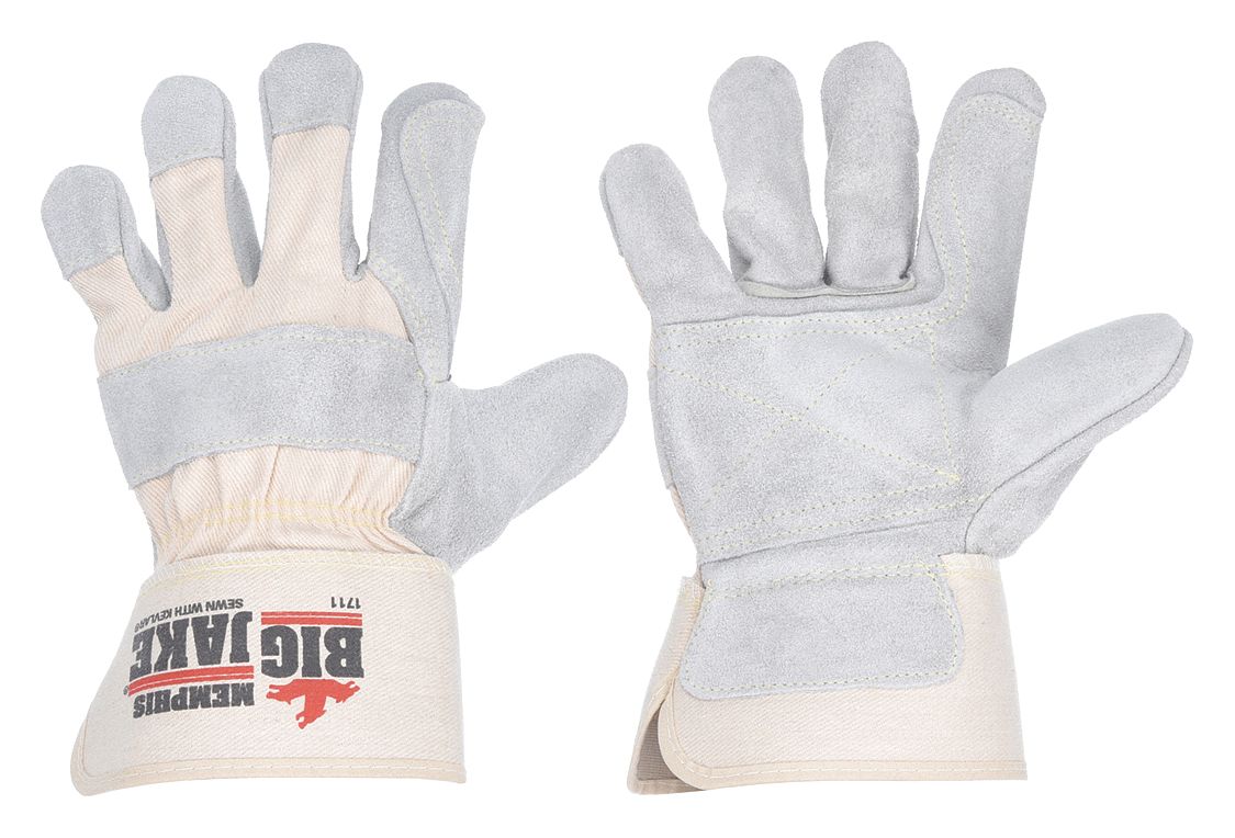 Leather Gloves: XL ( 10 ), Double Palm, Cowhide, Premium, Glove, Full Finger, Beige, 1 PR