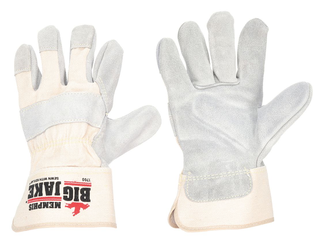 LEATHER GLOVES, S (7), PREMIUM COWHIDE, FULL FINGER, SAFETY CUFF, BEIGE