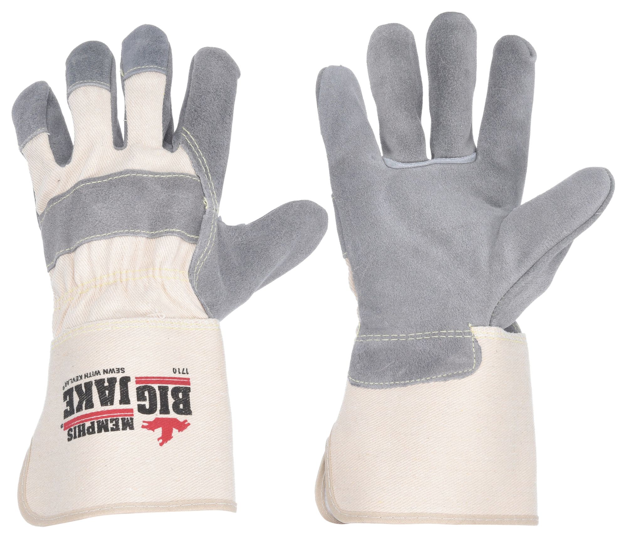 LEATHER GLOVES, XL (10), PREMIUM COWHIDE, FULL FINGER, GAUNTLET CUFF
