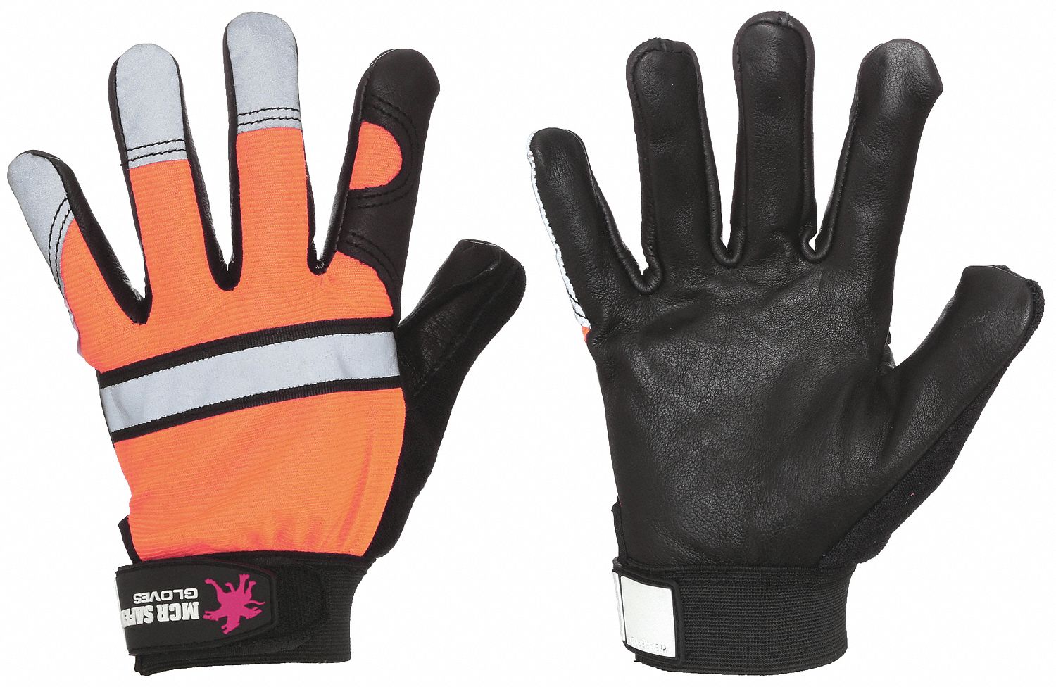 MCR Safety Leather Gloves,XL,Hi Vis Orange,PR 921XL