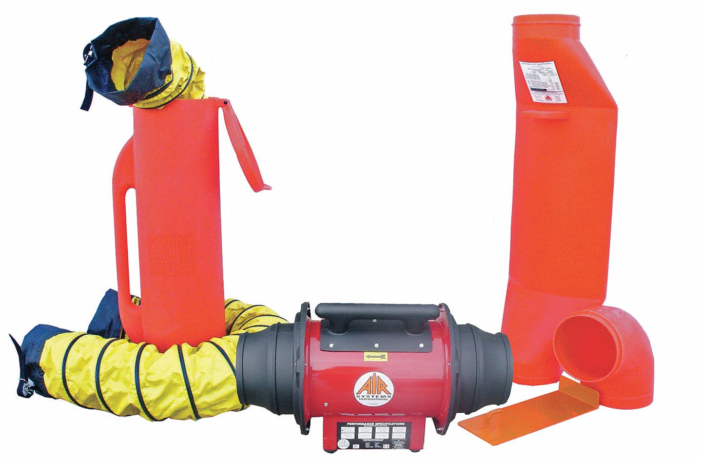 CONFINED SPACE FAN KIT, 115 V AC, 8 IN/10 IN DUCT DIAMETER, 1/3 HORSEPOWER, RED