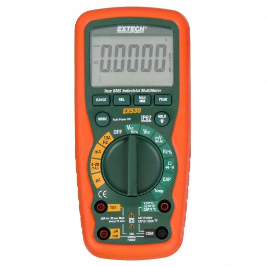 EXTECH, CAT III 1000V/CAT IV 600V, TRMS, Digital Multimeter - 2ELP7 ...