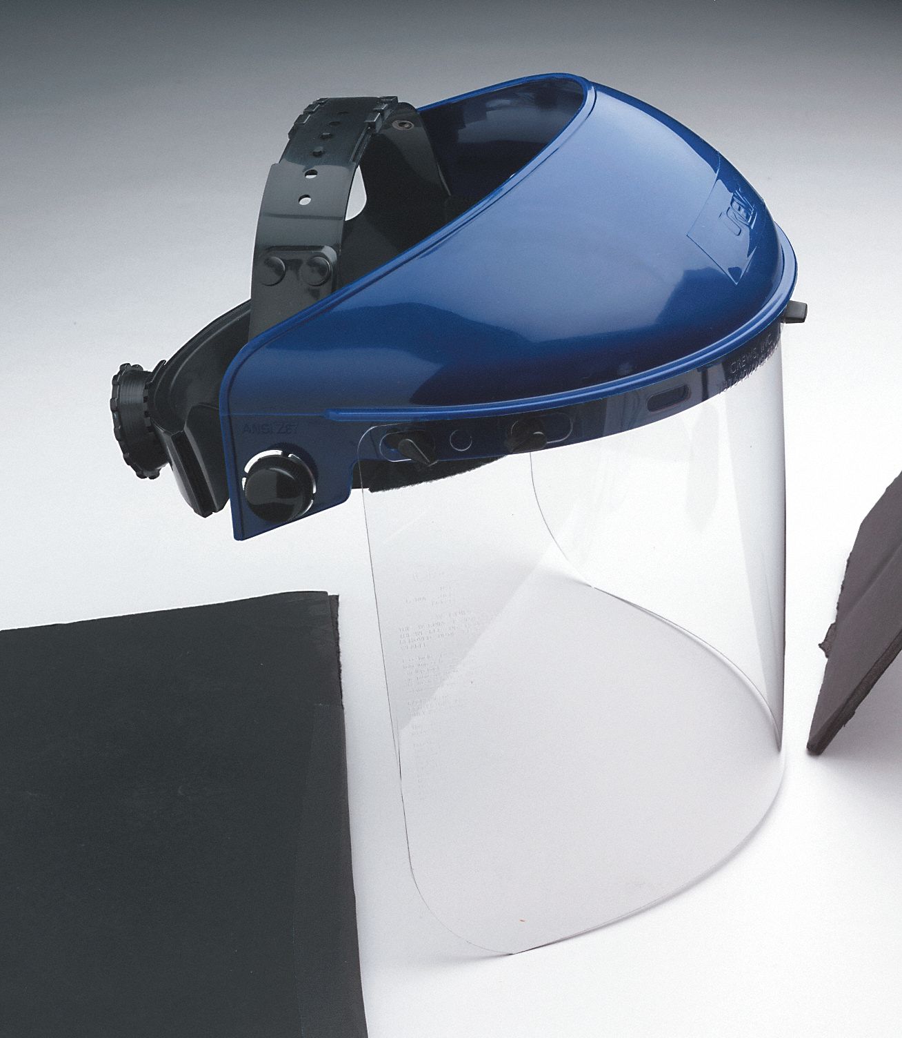 MCR SAFETY Headgear Single Crown Headgear, Ratchet, Blue, Nylon