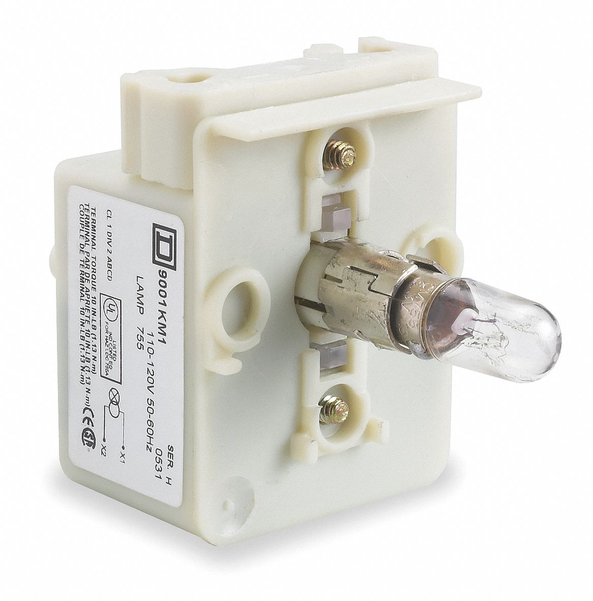 LAMP MODULE, 30 MM PANEL MOUNTING SIZE, CLEAR, INCANDESCENT, TRANSFORMER