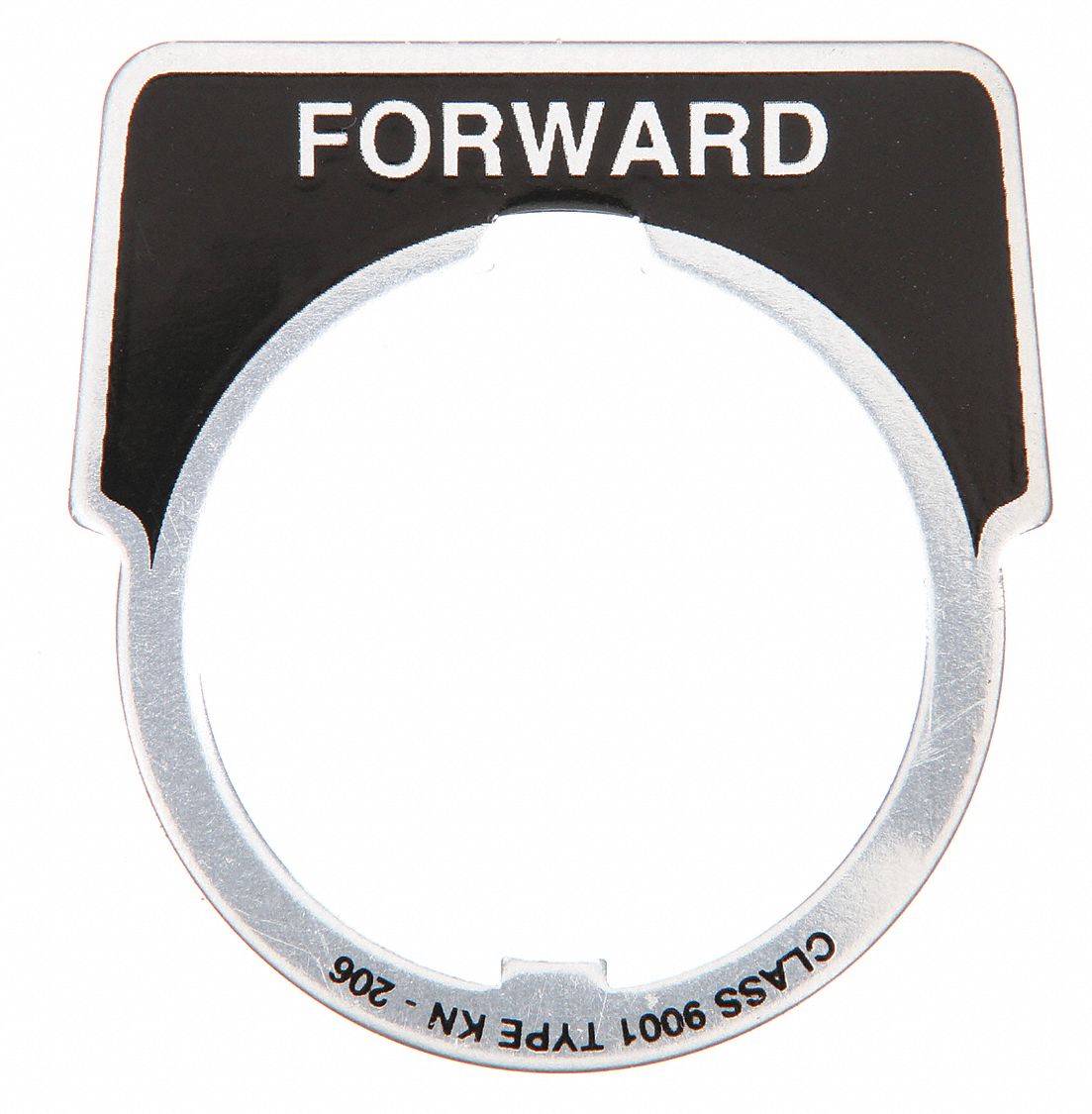 Legend Plate: 30 mm Panel Mounting Size, Half-Round, 1 3/4 in Overall Ht x 1 5/8 in Overall Wd
