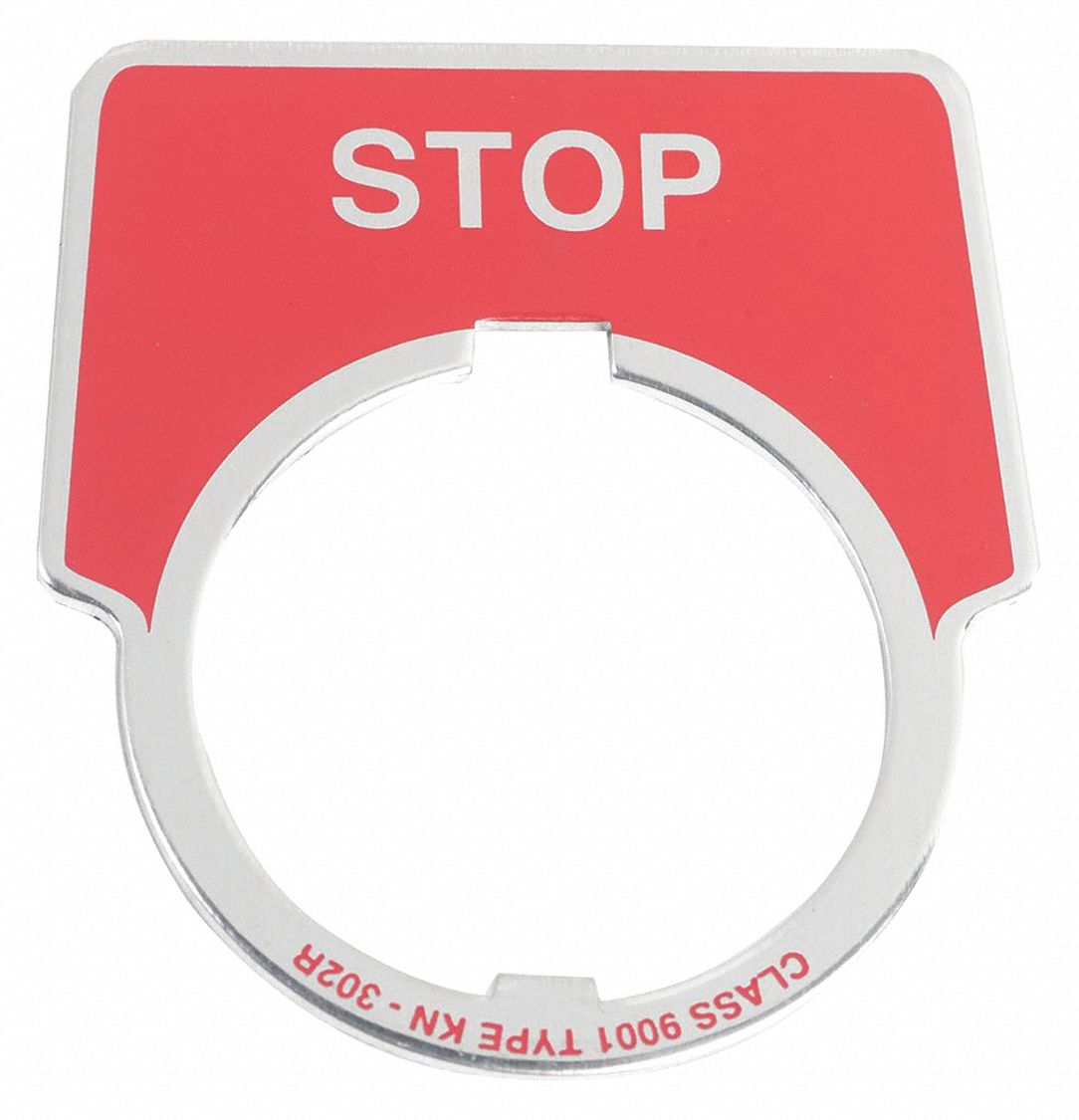 LegendPlate Stop Silver/Red Half-Round