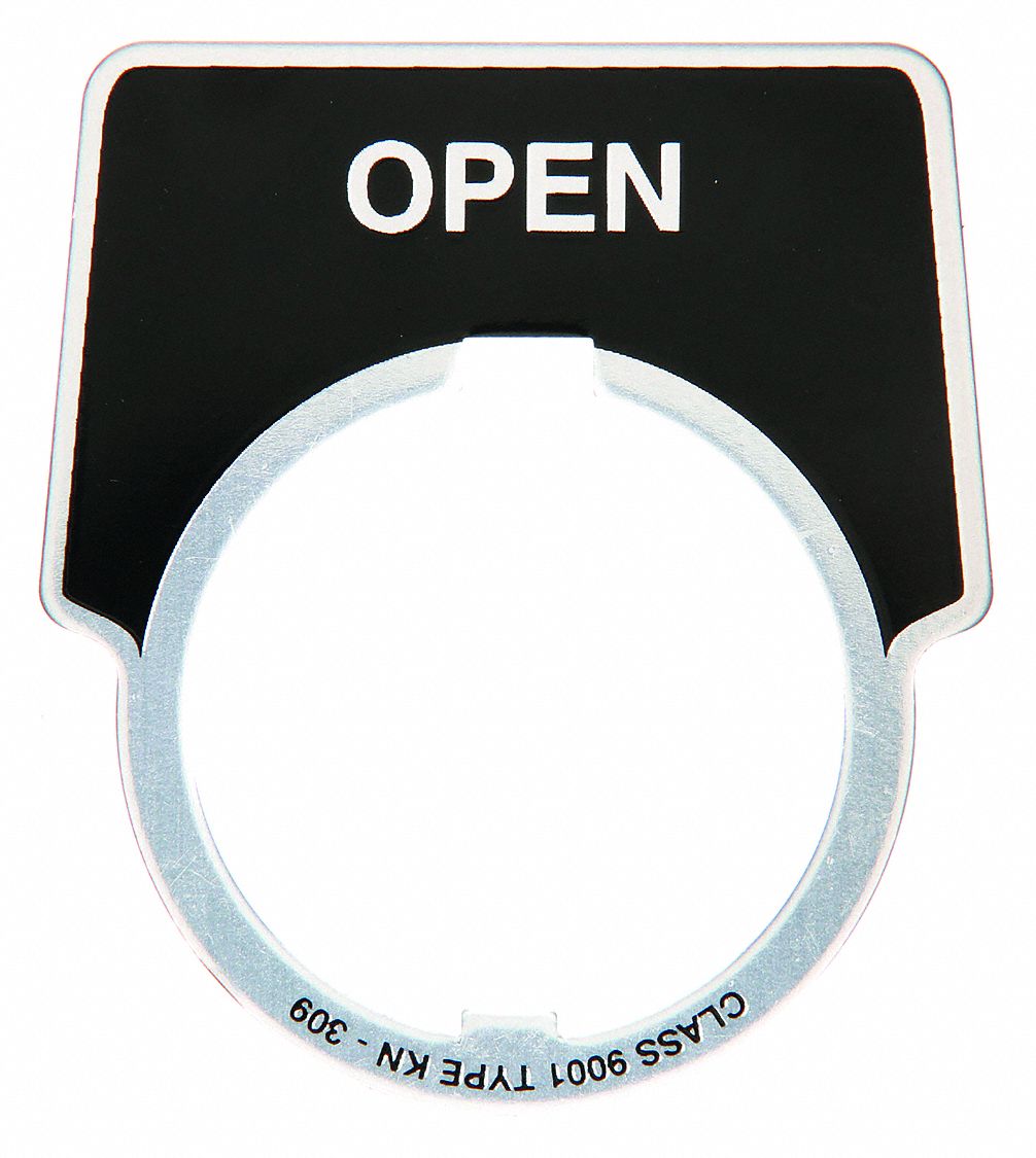 Legend Plate: 30 mm Panel Mounting Size, Half-Round, 2 in Overall Ht x 1 3/4 in Overall Wd