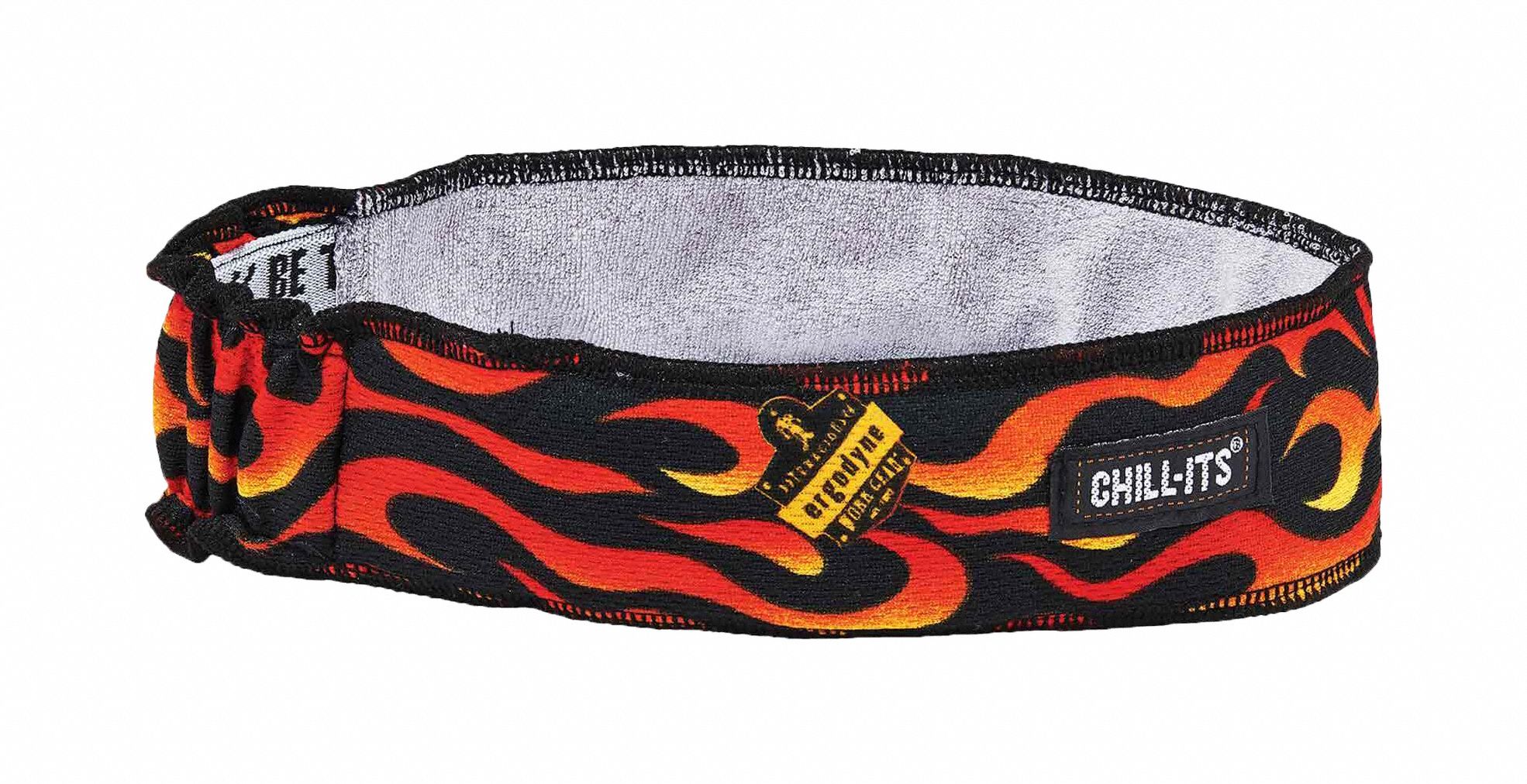 Headband: Black/Orange, Universal, Sweatband, Cooling, Terry Cloth