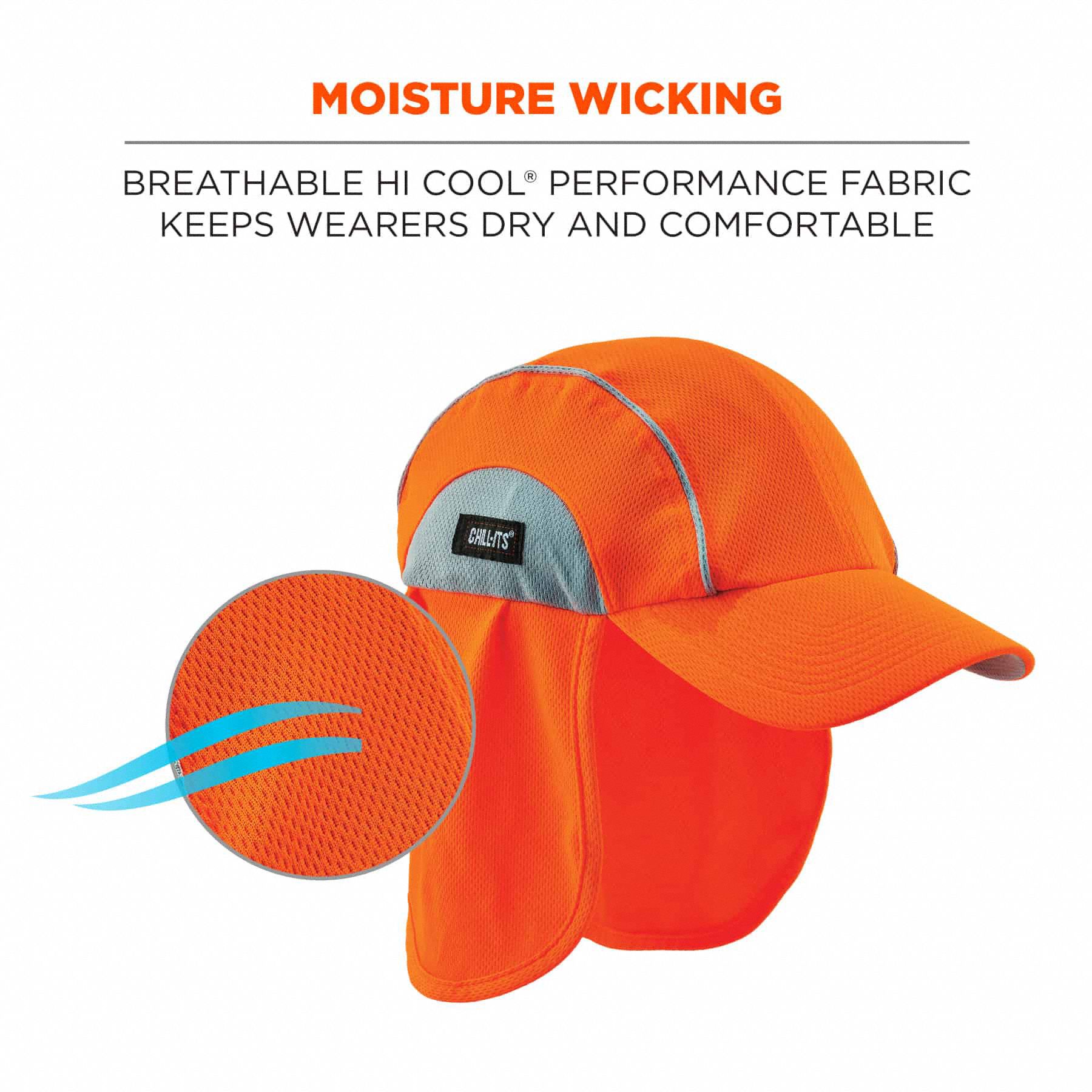 CHILLITS BY ERGODYNE Cooling Hat Orange, Universal, Cooling Hat with