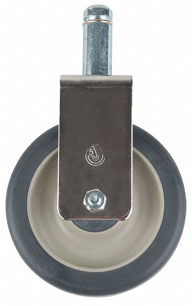 Rigid Stem Caster, 5 in Wheel Dia., 300 lb Load Rating Grainger