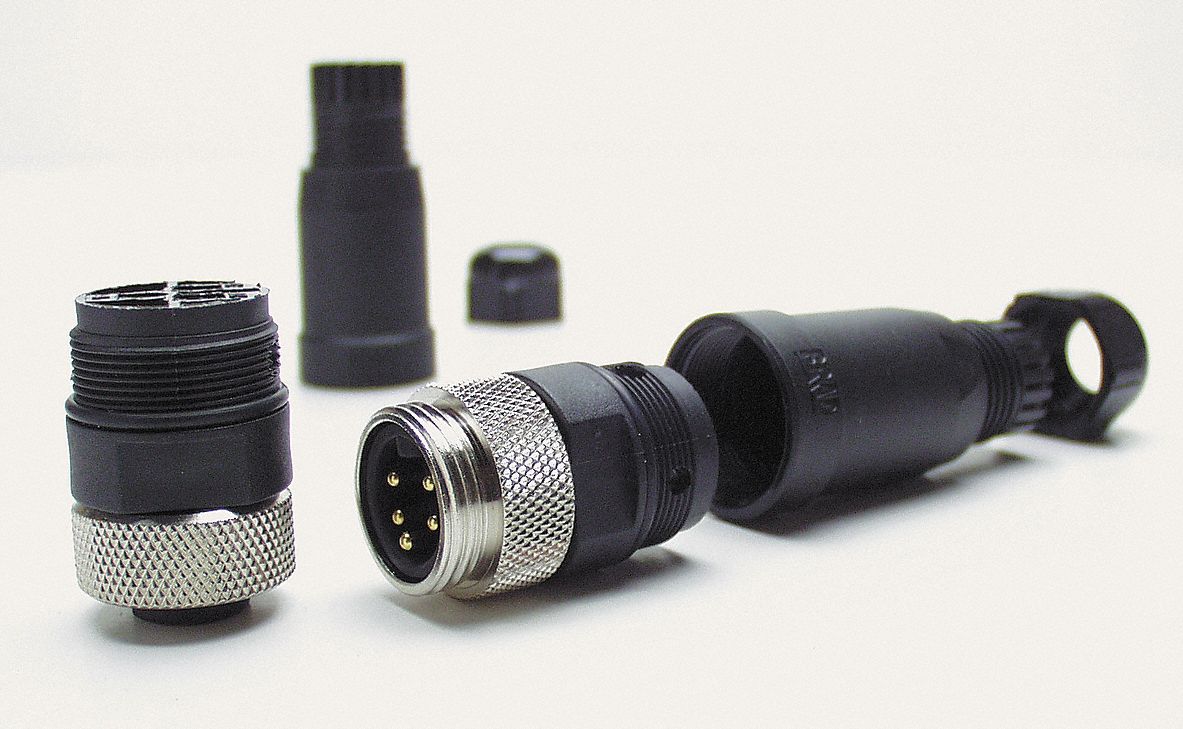 BRAD HARRISON, 4 Pins, Male, Internal Thread Connector 2ENU21A400234 Grainger