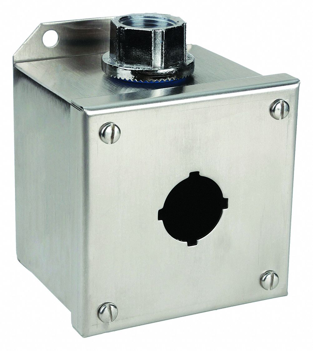 PUSH BUTTON ENCLOSURE, 30 MM, 1 HOLES, 304 STAINLESS STEEL, NEMA 1/12/3/4/4X