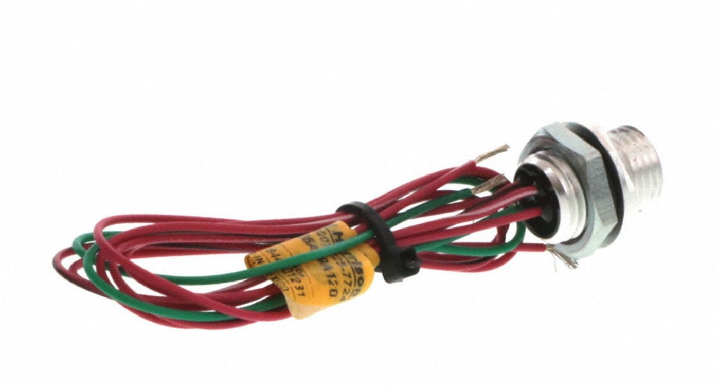 Receptacle with Leads: 1/4 in Male – Front Mounting Receptacle, 4 Pins