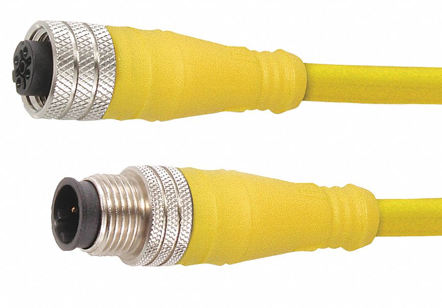 M12 Male Straight X M12 Female Straight, 4 Pins, Extension Cordset