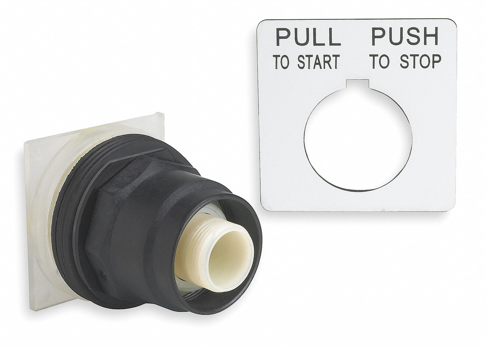 Mushroom Head Push Button: 30 mm Mounting Size, Non-Metallic, Maintained