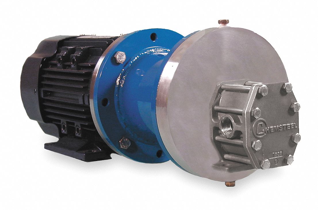 CHEMSTEEL Rotary Gear Pump, Drive, 3/4 hp HP, Voltage 115/230