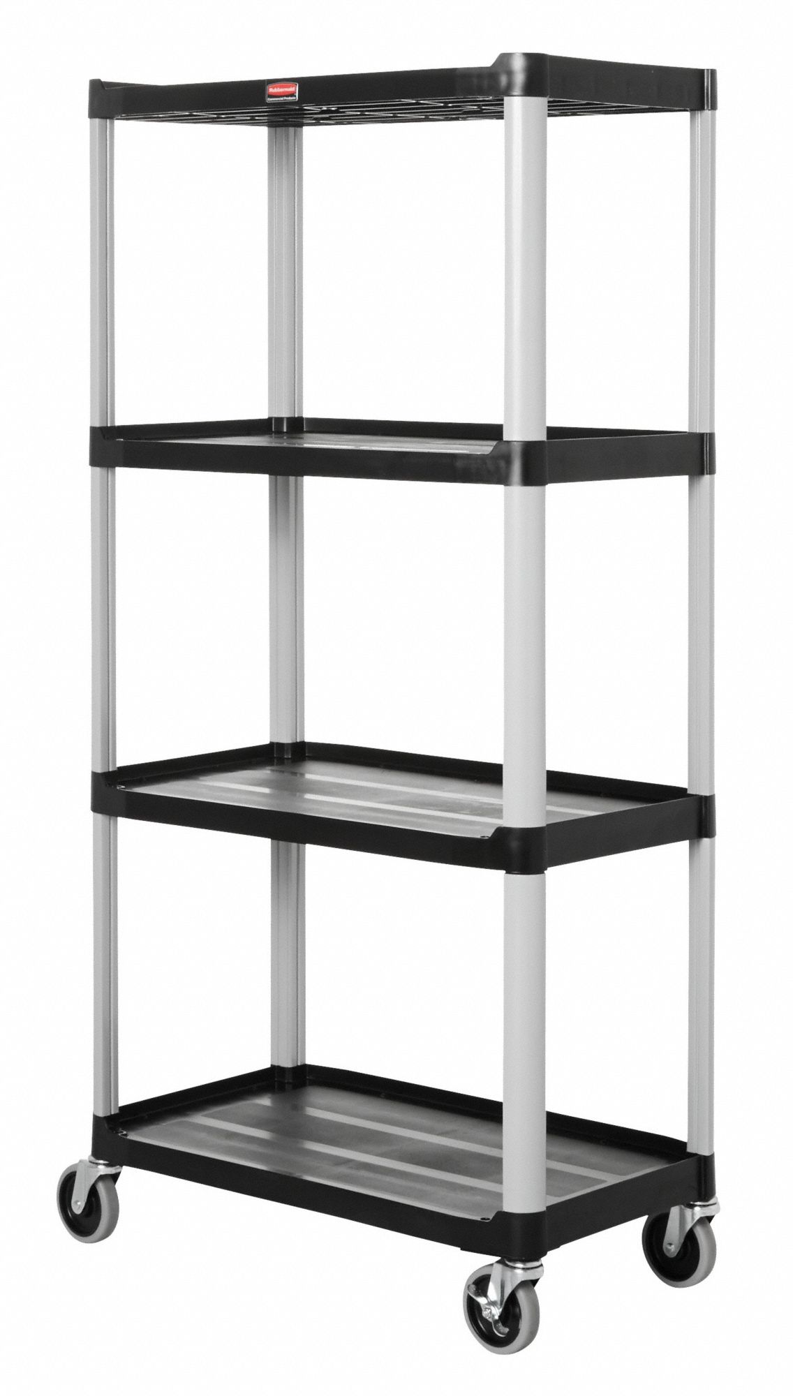 RUBBERMAID COMMERCIAL PRODUCTS Open, Mobile, Plastic Shelving, Overall Width 35 in, Overall