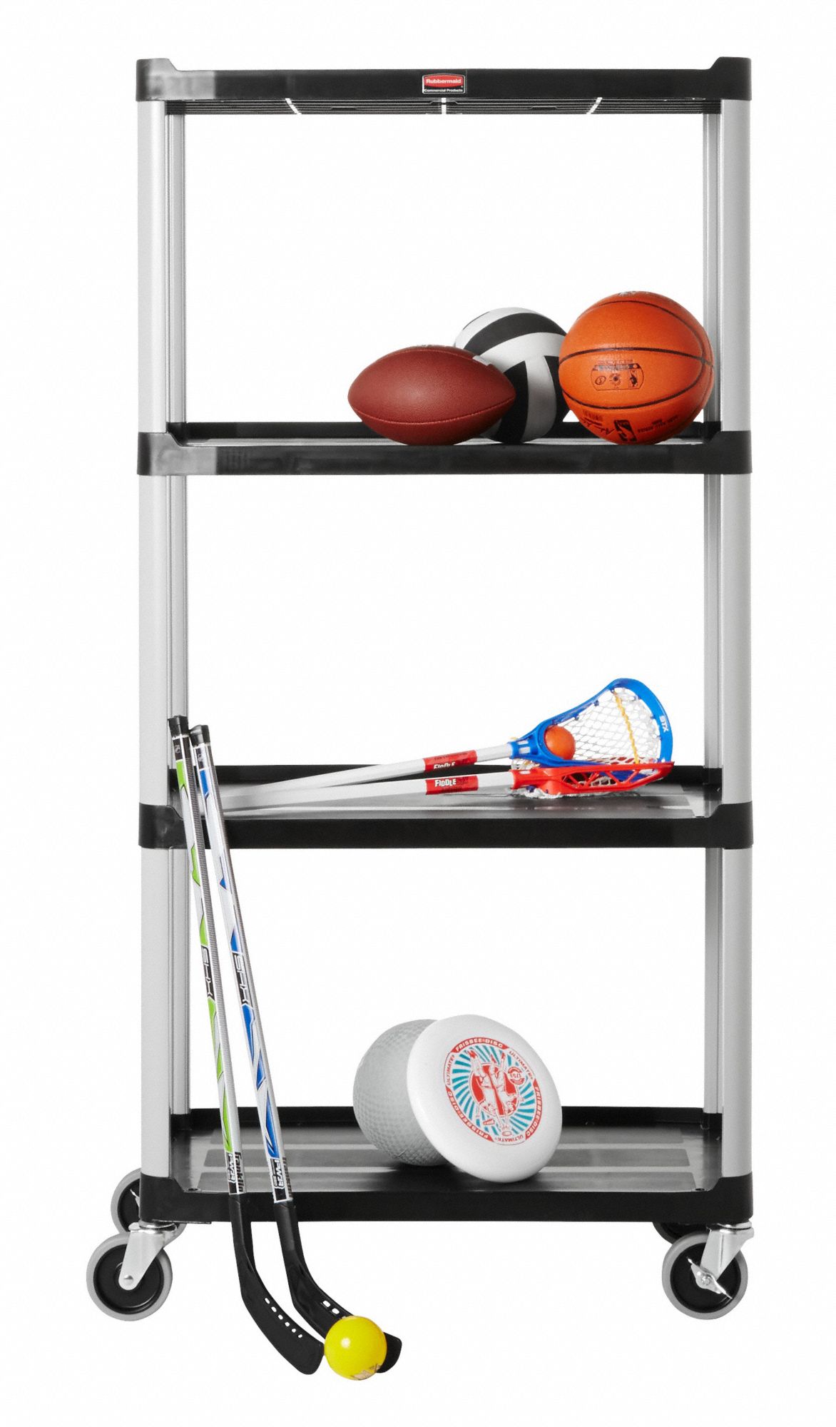 RUBBERMAID COMMERCIAL PRODUCTS Open, Mobile, Plastic Shelving, Overall Width 35 in, Overall