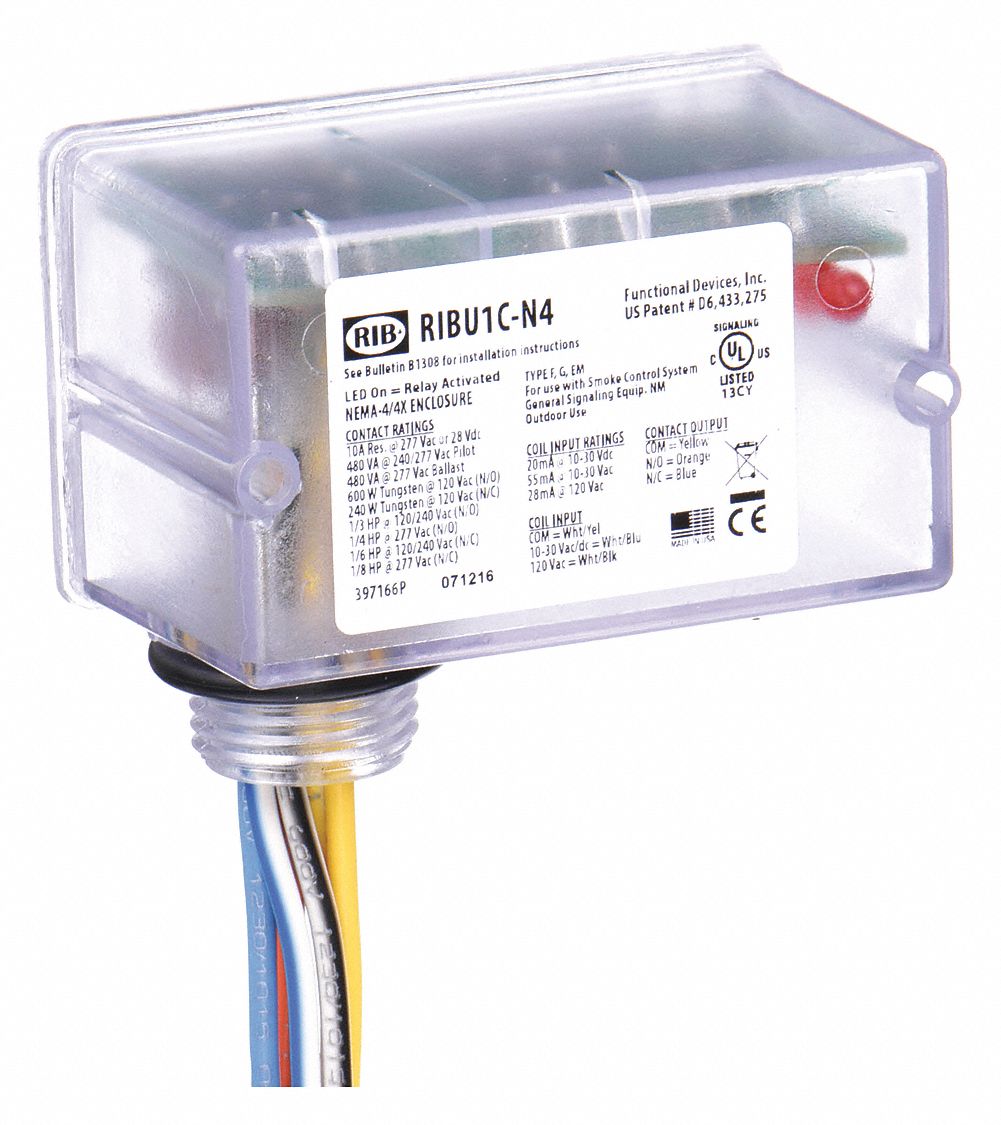 FUNCTIONAL DEVICES INC / RIB, 10 to 30V AC/DC/120V AC, 10A @ 277V ...