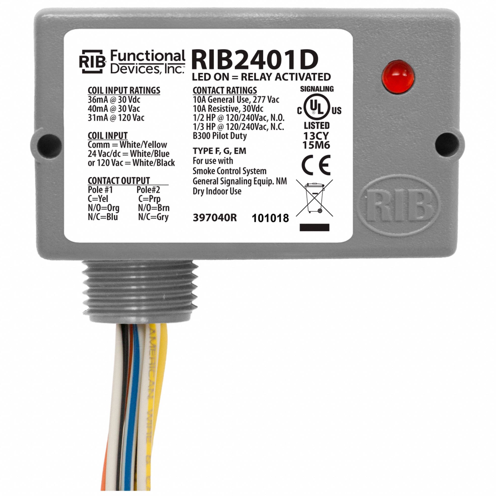 RELAIS PRE CABLE ENCLOS PILOT DUTY
