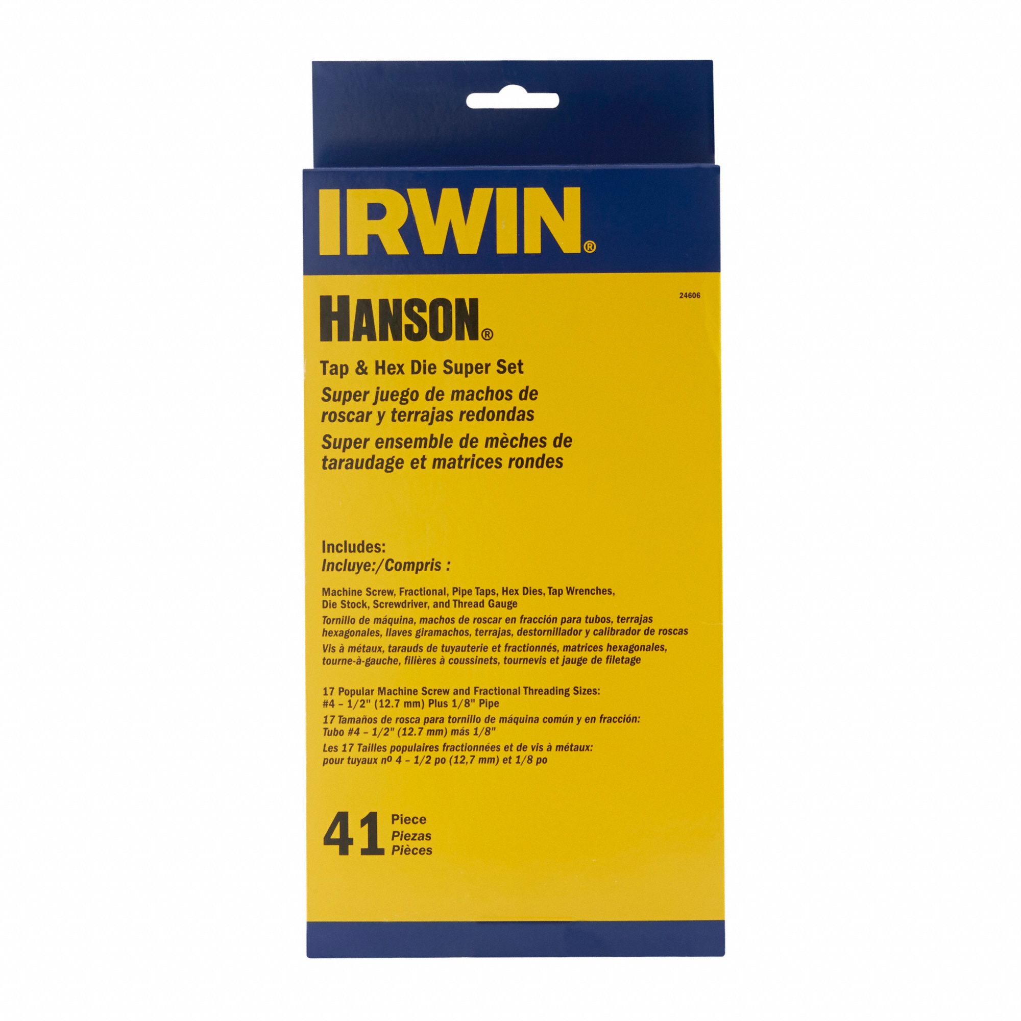 IRWIN HANSON Tap and Die Set 41 Pieces, 1/2"20 Min. Tap Thread Size