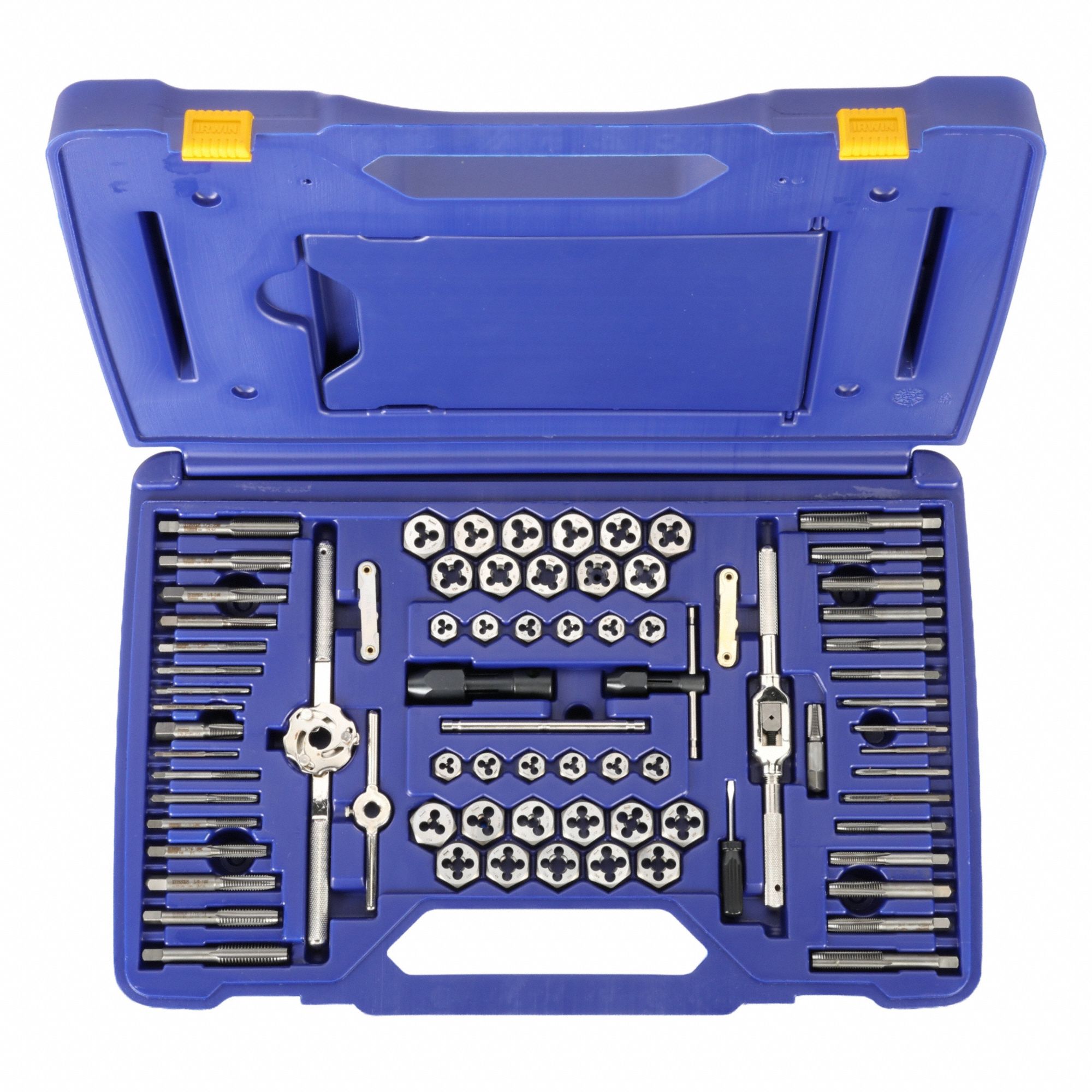 Tap and Die Set: 76 Pc, Carbon Steel Tap, Carbon Steel Die