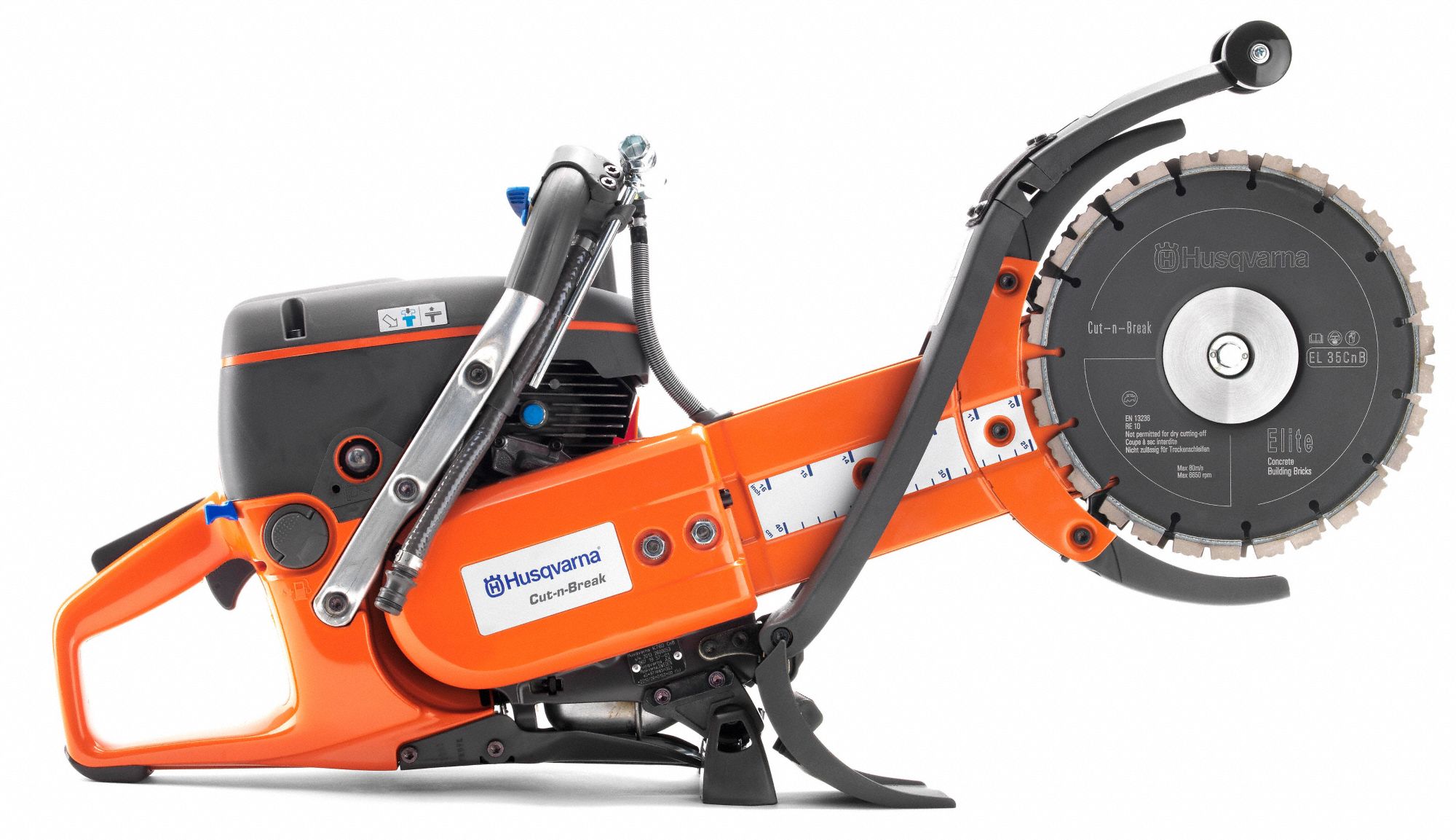 HUSQVARNA Concrete, Masonry, Wet Cutting Type, Concrete Saw, 9 in Blade